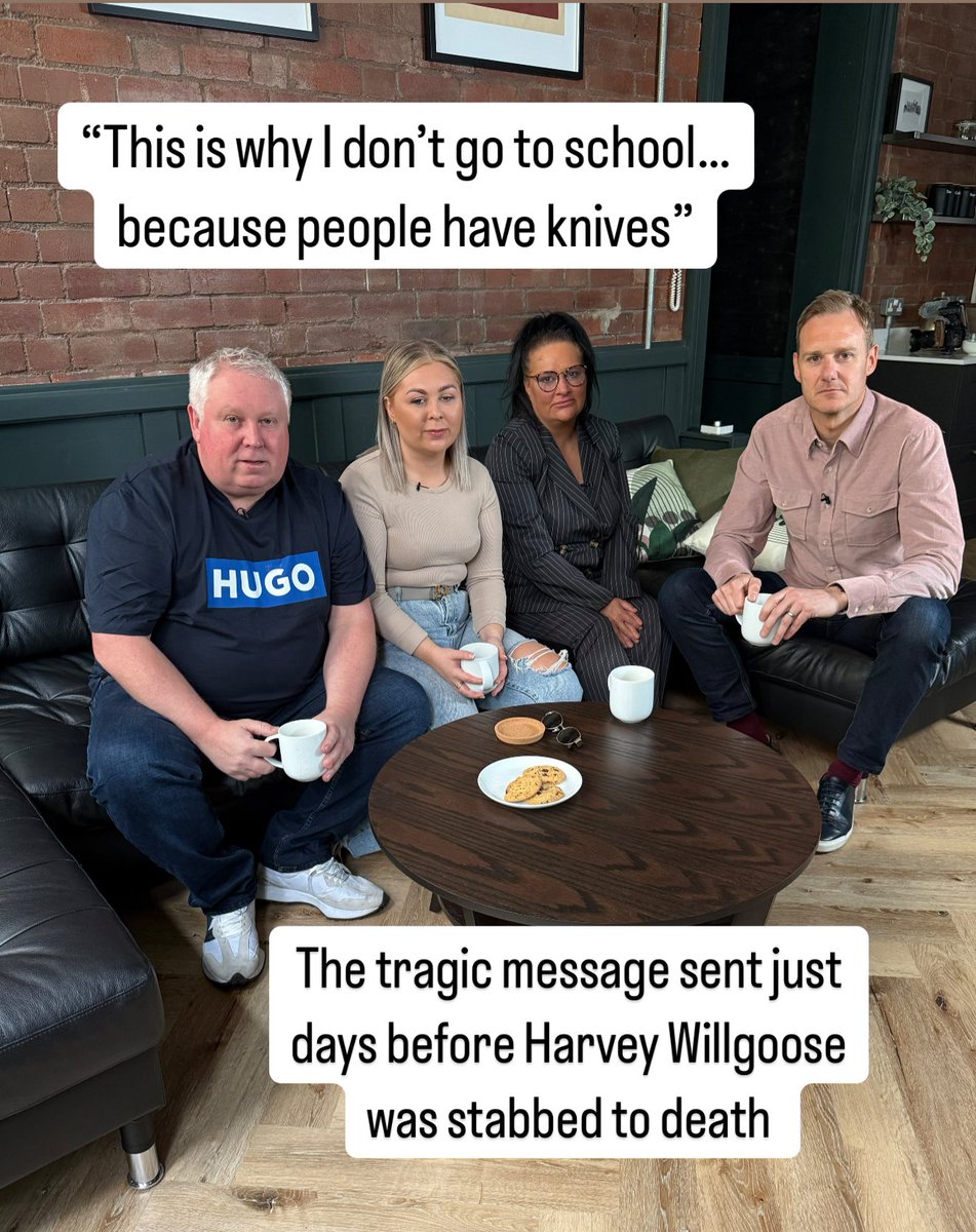 🚨Tonight on 5 News🚨 

An EXCLUSIVE interview with the family of Harvey Willgoose.

Just over two months ago, 15-year-old Harvey was stabbed to death at his school in Sheffield.

His mum and dad, Caroline and Mark, and his older sister Sophie, talk about the pain of that day,