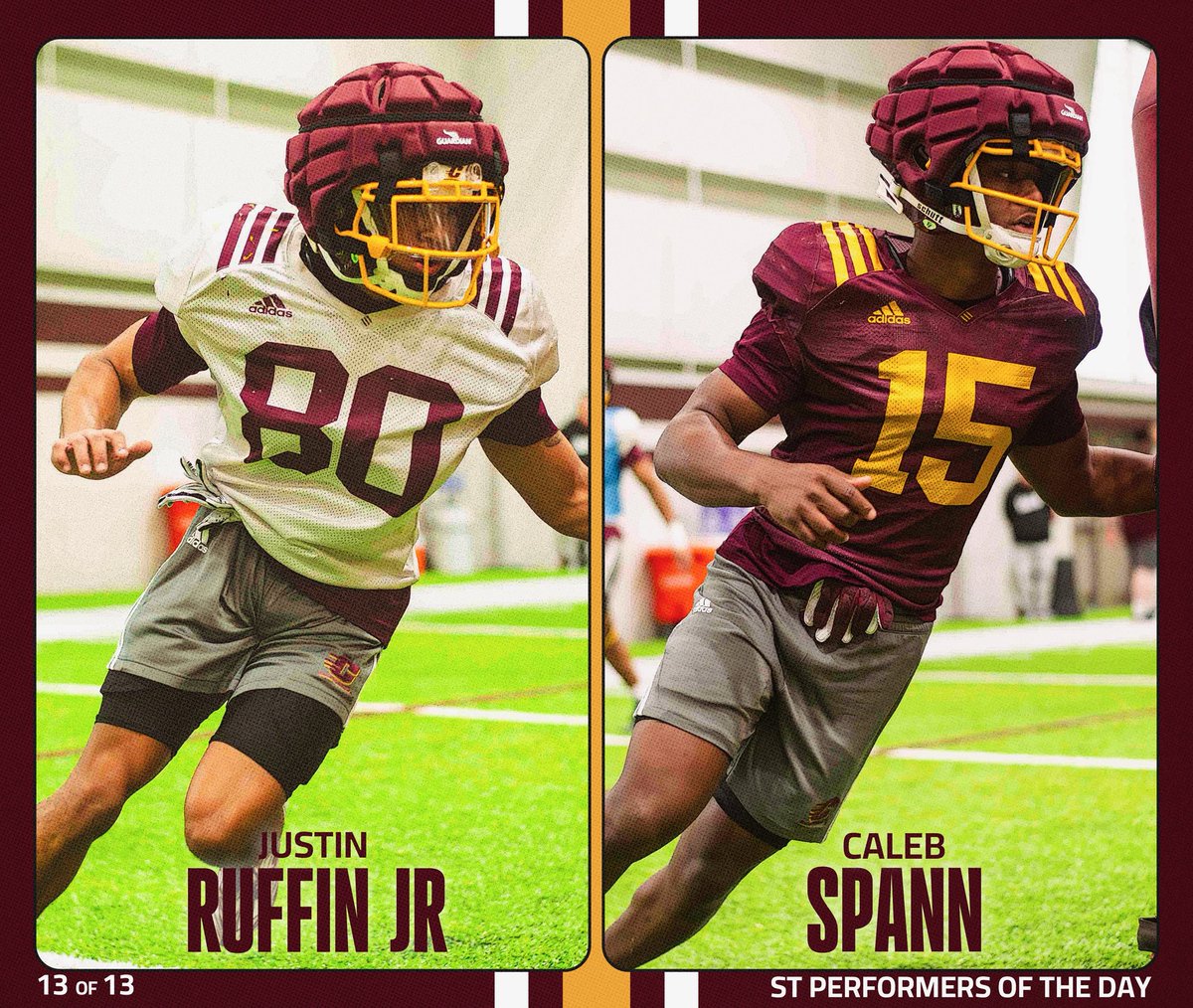 Keith Murphy (@coachmurphy87) on Twitter photo These Top ST Performers have big shoes to fill with DB/Punt Returner <a href="/DonteKent1/">Donte Kent</a> heading to the NFL!
These two were given the opportunities to showcase themselves in the Spring game and were very natural!
<a href="/JRuff2024/">Justin Ruffin Jr.</a> <a href="/c_s_1_1/">Caleb Spann</a> These Top ST Performers have big shoes to fill with DB/Punt Returner <a href="/DonteKent1/">Donte Kent</a> heading to the NFL!
These two were given the opportunities to showcase themselves in the Spring game and were very natural!
<a href="/JRuff2024/">Justin Ruffin Jr.</a> <a href="/c_s_1_1/">Caleb Spann</a>