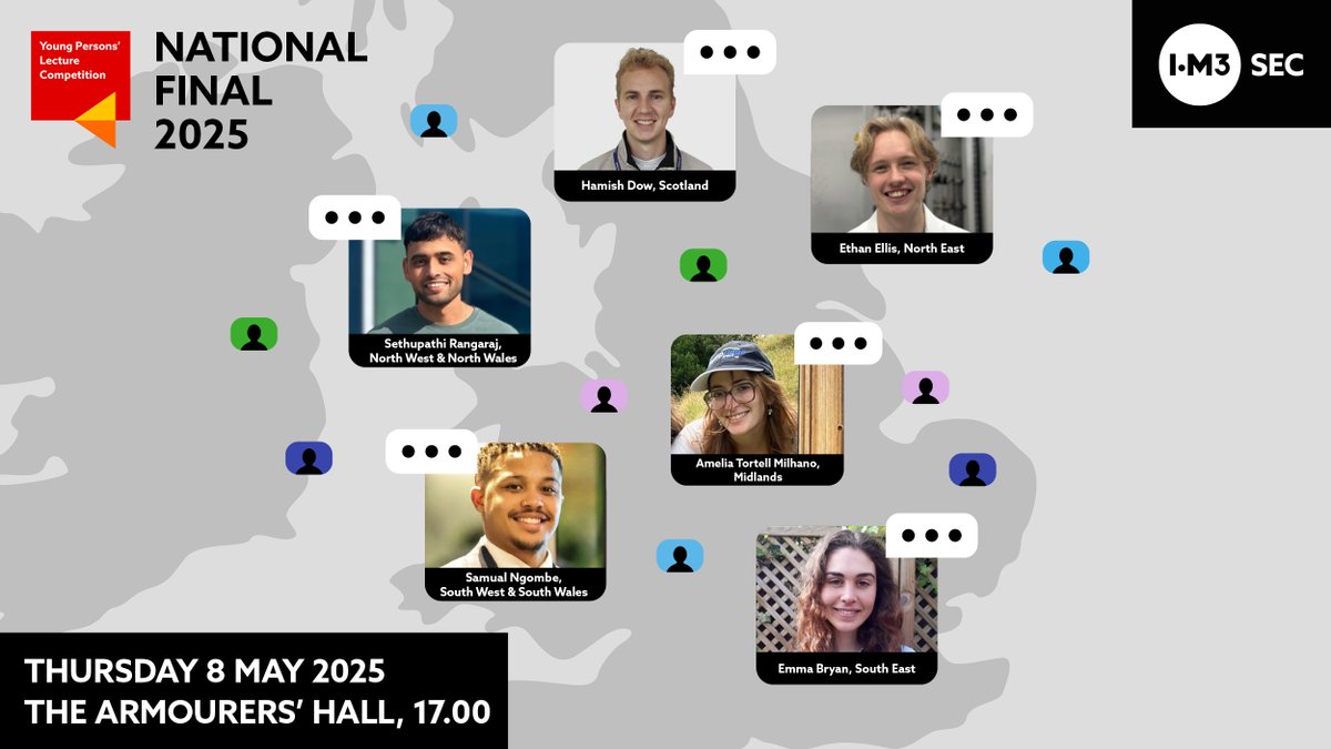 IOM3 Student & Early Career Group (@iom3_secg) on Twitter photo With thanks to <a href="/iom3/">The Institute of Materials, Minerals & Mining</a> Affiliated Local Societies meet the 2025 Young Persons' Lecture Competition finalists who will compete in the final <a href="/ArmourersHall/">Armourers' Hall</a>
on 8 May at 17:00
Find out more & register: iom3.info/IOM3YPLC
#YPLC2025 <a href="/ArmourerBrasier/">Armourers & Brasiers</a>, <a href="/RoyceInstitute/">Henry Royce Institute</a> & #Lucideon With thanks to <a href="/iom3/">The Institute of Materials, Minerals & Mining</a> Affiliated Local Societies meet the 2025 Young Persons' Lecture Competition finalists who will compete in the final <a href="/ArmourersHall/">Armourers' Hall</a>
on 8 May at 17:00
Find out more & register: iom3.info/IOM3YPLC
#YPLC2025 <a href="/ArmourerBrasier/">Armourers & Brasiers</a>, <a href="/RoyceInstitute/">Henry Royce Institute</a> & #Lucideon