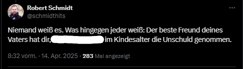 m_t_mask's tweet image. Genau das ist der Grund, warum ich Robert so in die Öffentlichkeit zerre. Er doxxt Parteigegner und zieht sie mit realen Missbrauchsfällen auf. 

Ich werde das Thema um Robert Schmidt, den Beisitzer der AfD Kiel, jetzt solange penetrant in der Öffentlichkeit halten, bis die AfD…