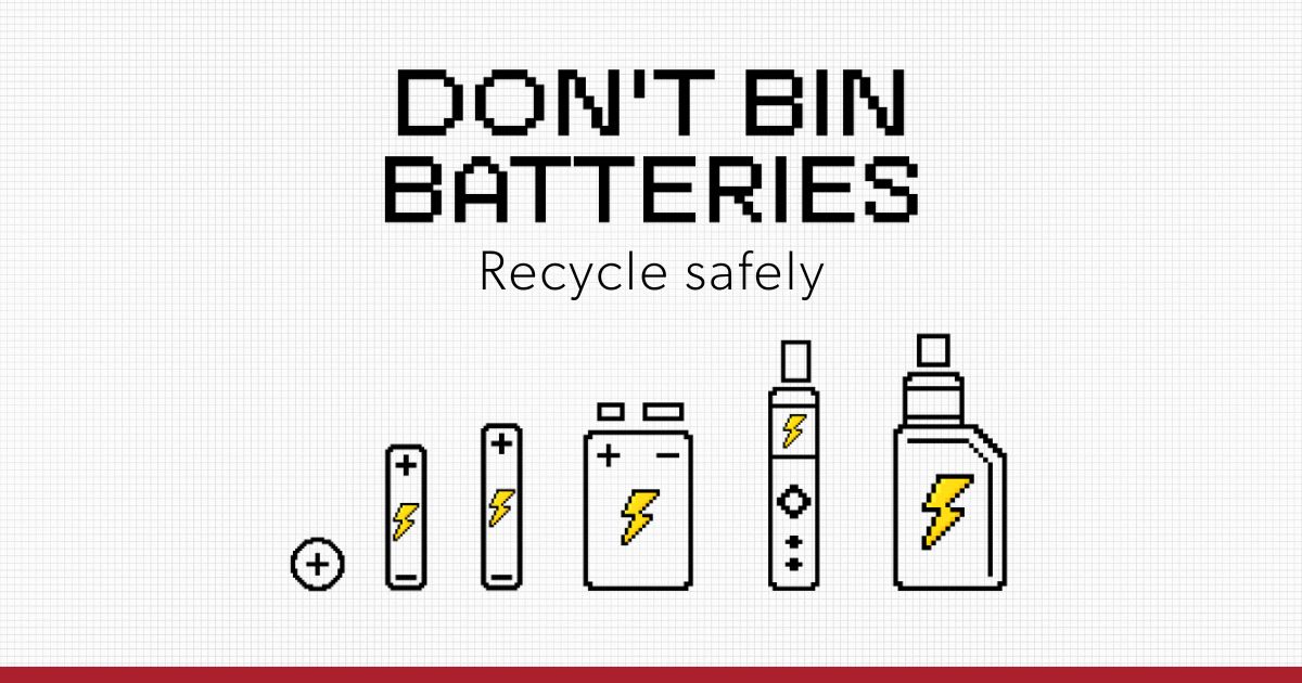 🔋Batteries should never be placed in household waste.
 
 If they get damaged they can cause a fire.
 
 Check with your local authority for recycling guidelines.
 
 ow.ly/GOPp50V6NtW