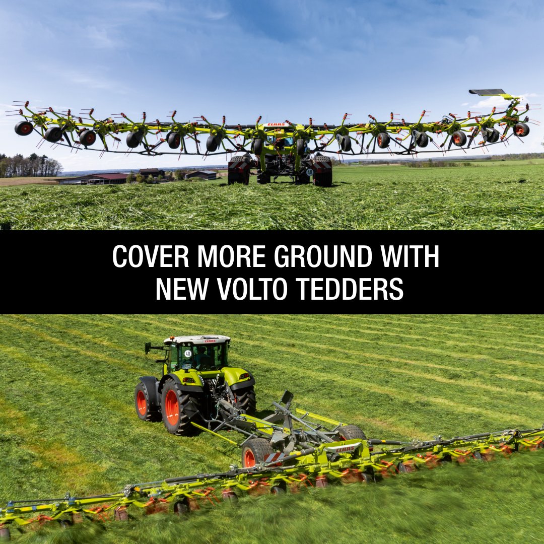 Introducing the VOLTO 1300 T and 1500 T tedders— with the widest working widths yet! 

Want to see how the VOLTO can boost your operation? Call 844-749-6100 today to learn more!