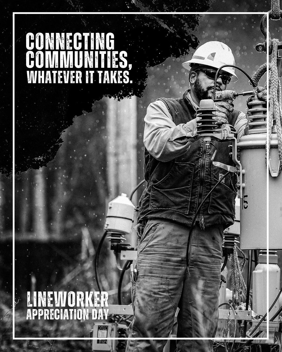 Georgia_EMC's tweet image. It's #LineworkerAppreciationDay! Today and every day, we thank electric lineworkers for their continued courage, skill and commitment to keeping our communities connected. #ThankALineworker