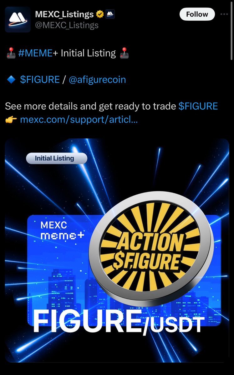 GM, just woke up to CZ shilling my bags,

MEXC listing,

And a new ATH for $FIGURE

Do you understand it now?