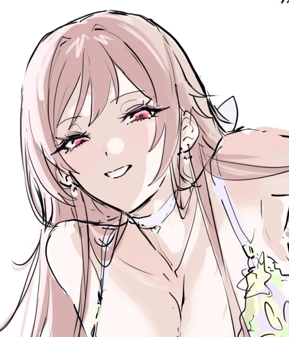 flnにマゾ煽り笑顔してほしすぎて全部同じ表情で描いてるよ 