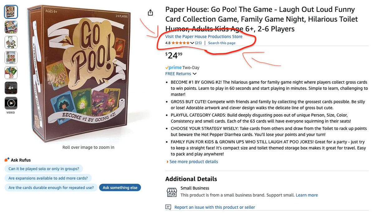 WoodpeckerLabs's tweet photo. 25 Amazon reviews are in.
Not poo shabby.
💩https://t.co/3Ac48Y1aBf
🚽https://t.co/kgTZ2V04gI
#BoardGame #BoardGames #cardgame #cardgames #TabletopGames #FamilyGameNight #BoardGameGeek #bgg #GameLover #FamilyFun #GameNight #PartyGame #PoopJokes #kickstar #projectswelove https://t.co/ueJNOLnjw4