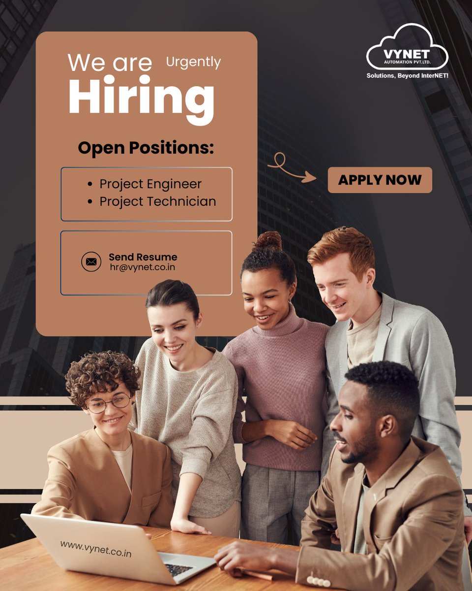 VYNETautomation's tweet image. 🚀 Join the Future of Innovation! At Vynet Automation Pvt. Ltd.

🔧 Open Roles:

Project Engineer
Project Technician

📩 Send your resume to hr@vynet.co.in
Be part of a dynamic team driving Smart Automation forward.