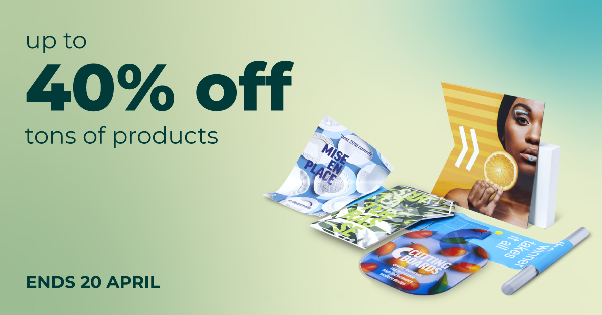 Up to 40% off: your brand the way you want it!
pixartprinting.co.uk