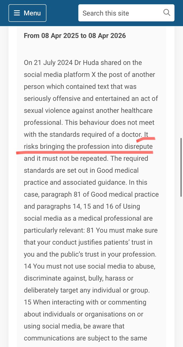 Dr Charlotte Proudman (@drproudman) on Twitter photo <a href="/DrJessTaylor/">Dr. Jessica Taylor</a> Dr Ahmed Samei HUDA’s conduct didn’t “risk” bringing the profession into disrepute, it DID bring the profession into disrepute.
A psychiatrist threatened sexual violence towards a female psychologist and <a href="/gmcuk/">GMC</a> believe it’s acceptable that he’s allowed to work with victims of <a href="/DrJessTaylor/">Dr. Jessica Taylor</a> Dr Ahmed Samei HUDA’s conduct didn’t “risk” bringing the profession into disrepute, it DID bring the profession into disrepute.
A psychiatrist threatened sexual violence towards a female psychologist and <a href="/gmcuk/">GMC</a> believe it’s acceptable that he’s allowed to work with victims of