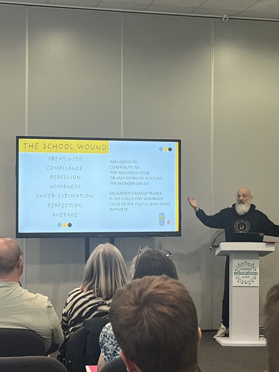 Andy Case (@andycaseneu) on Twitter photo The School Wound - something inflicted upon children by schools. A powerful concept.
Really interesting session from <a href="/GregBottrill/">Greg Bottrill</a> at #NEU2025 Early Years fringe.
The language we use is powerful - there is a wonder child inside everyone! The School Wound - something inflicted upon children by schools. A powerful concept.
Really interesting session from <a href="/GregBottrill/">Greg Bottrill</a> at #NEU2025 Early Years fringe.
The language we use is powerful - there is a wonder child inside everyone!