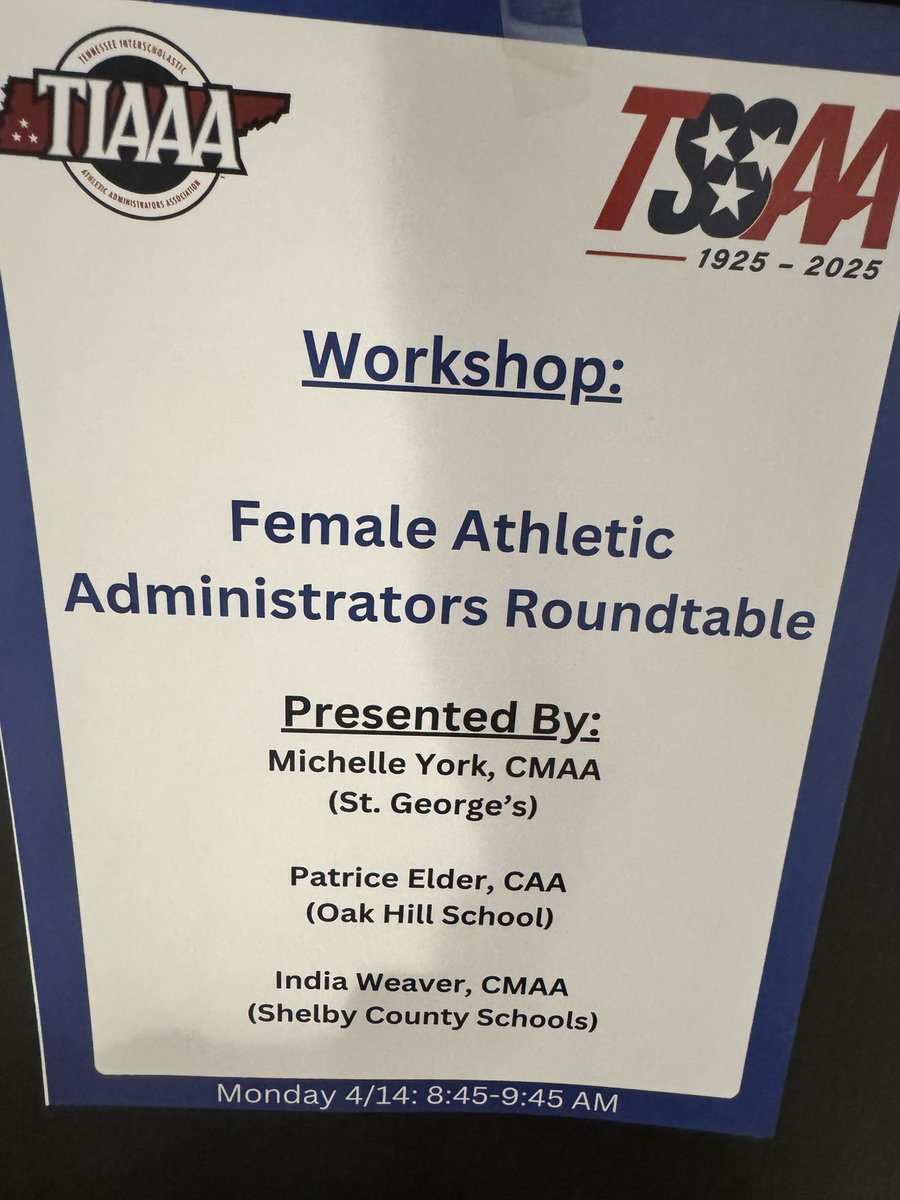 TIAAA (@tiaaa_ad) on Twitter photo Thank you to <a href="/Mwyork11/">Michelle York, CMAA</a> and Patrice Elder for leading our Female AD Roundtable this morning! #TIAAACONF25 Thank you to <a href="/Mwyork11/">Michelle York, CMAA</a> and Patrice Elder for leading our Female AD Roundtable this morning! #TIAAACONF25