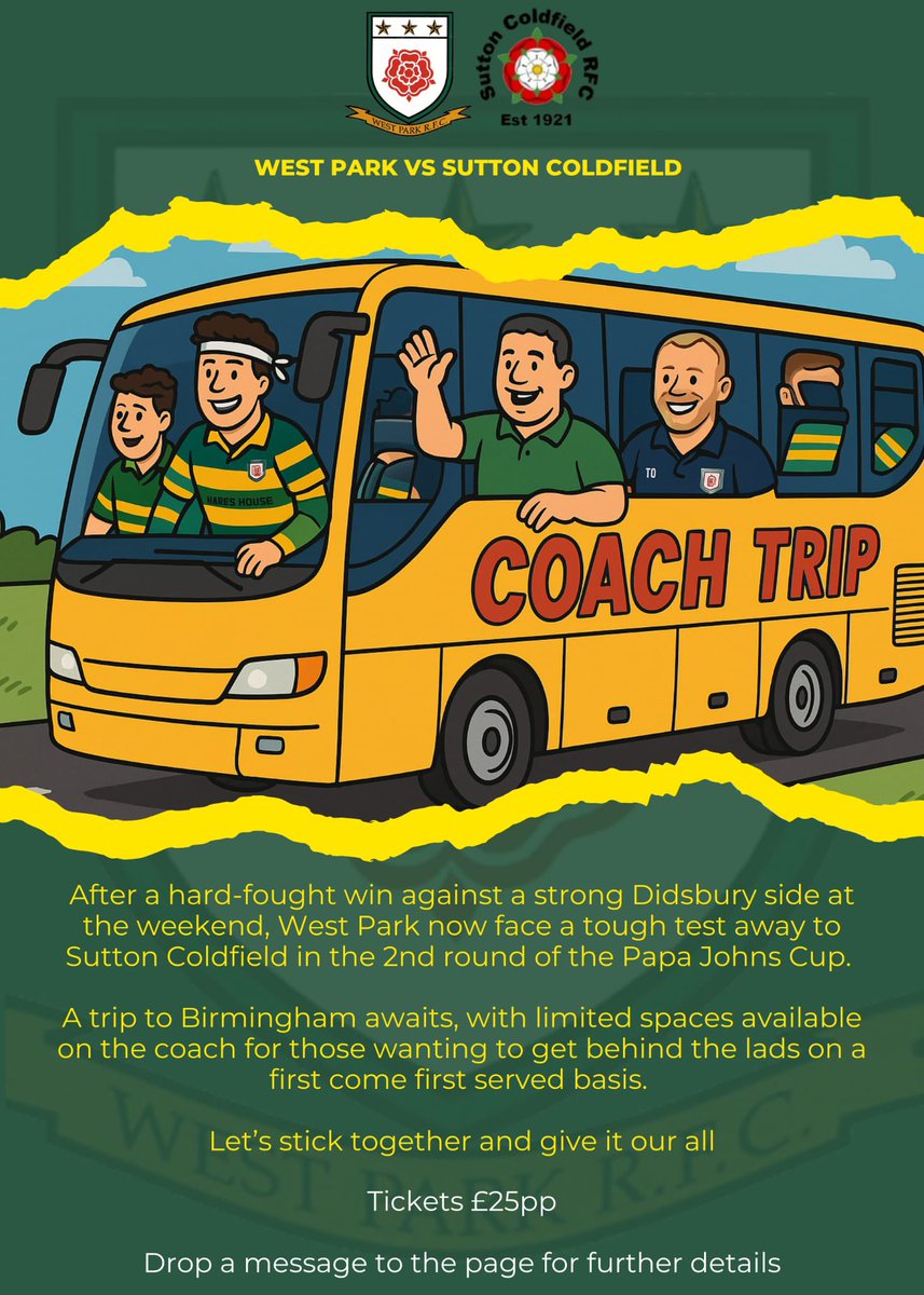 Support the boys on their journey to the midlands in 2 weeks 💚💛🏆