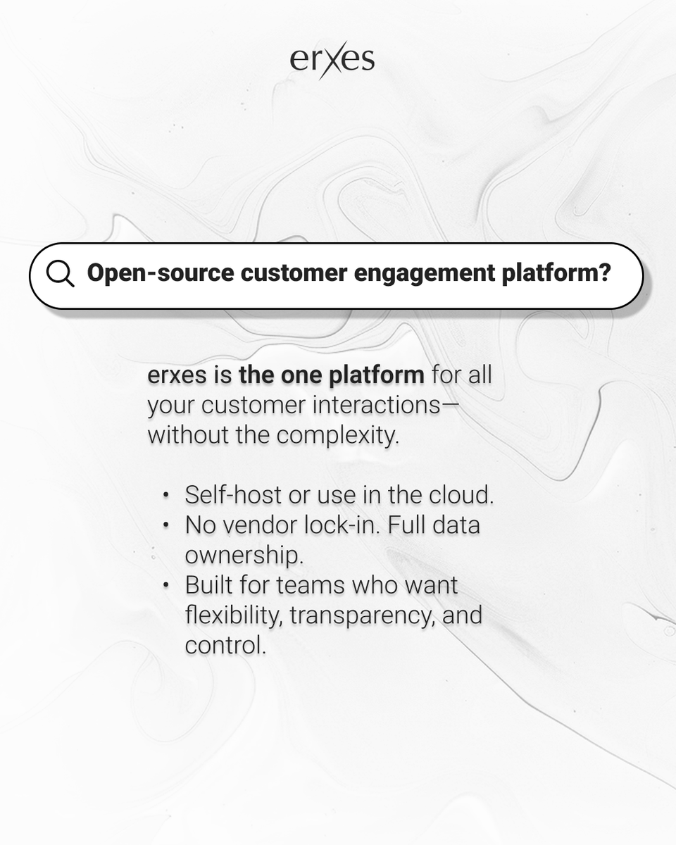 Your fully customizable, self-hosted, and cost-effective platform - erxes.
🛠️ No vendor lock-in
🔗 Integrates with what you already use
💬 Own your customer experience
Start building at erxes.io