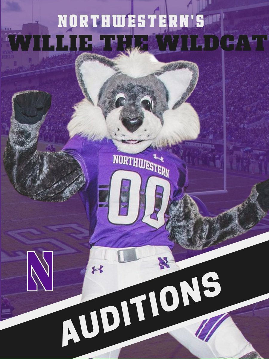 WillieWildcatNU's tweet photo. 😼Do you have what it takes to be the face of Northwestern?!
MASCOT AUDITIONS
FRIDAY MAY 2, 2025
5:00PM - 7:00PM
😽Everyone is welcome! No previous experience is required
#wildcats #wildcatpride #poundtherock #northwestern #wildcatwcome #nucats #bigten #northwesternuniversity https://t.co/PUZPQrmvVa