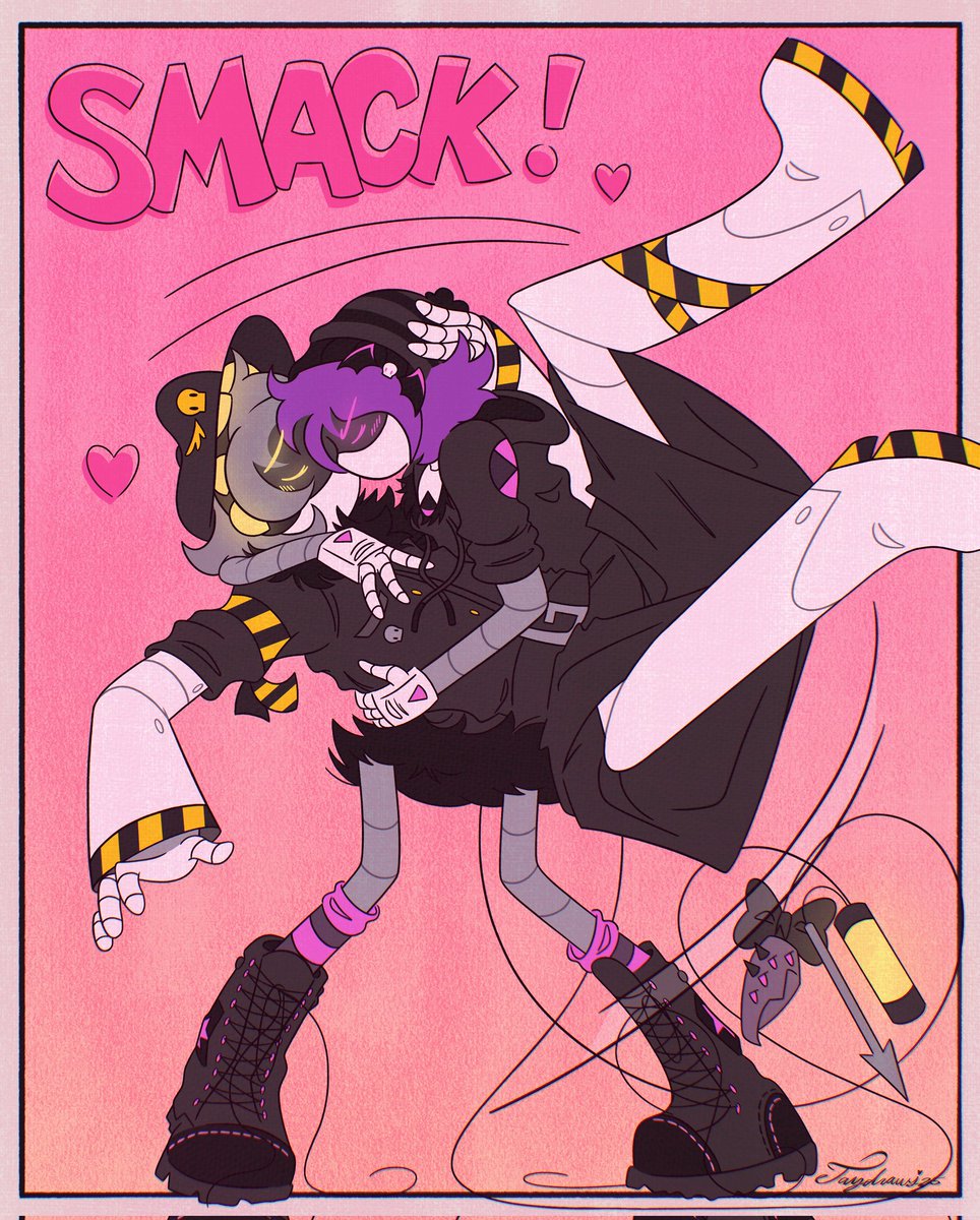 SMACK! 💕 #nuzi #murdedrones #murdedronesfanart #SerialDesignationN #UziDoorman #n #uzi