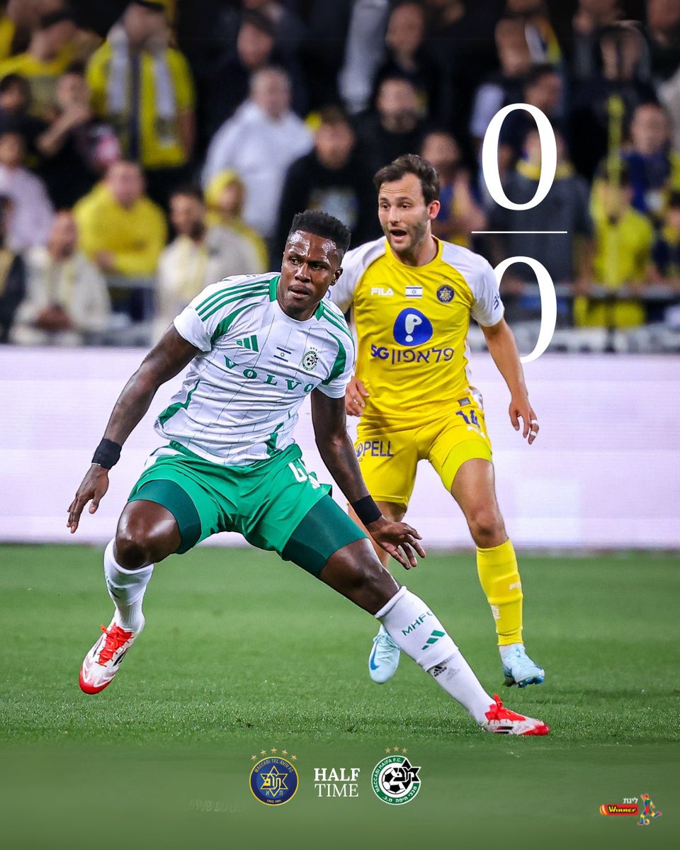 mhfootballclub's tweet photo. מחצית בבלומפילד ⏸️
#יאללהמכבי #MTAMAC #maccabi https://t.co/GecESa0Rya