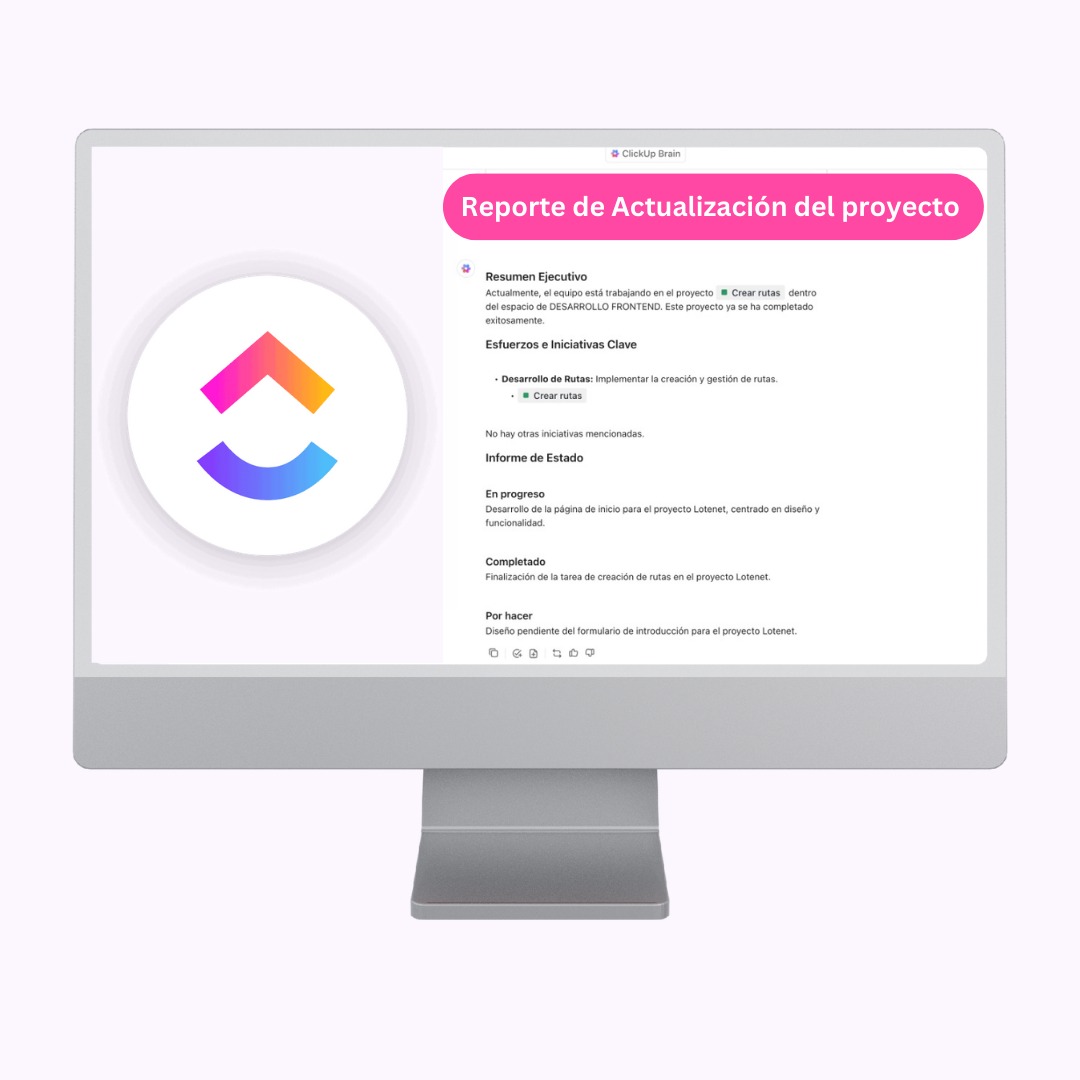 YamileBasora's tweet image. ¡Mantener los proyectos al día nunca fue tan fácil! 🚀 Con la actualización de tareas de ClickUp AI, puedo seguir el progreso al instante y mantener todo en orden sin estrés. 📊💡 #Productividad #ClickUpAI #ClickUp