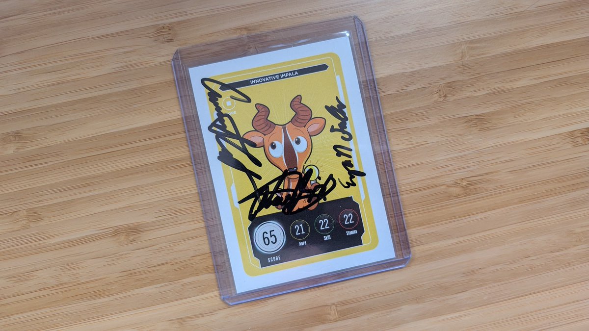 I just got my Tri-fecta Impala...signed by <a href="/adamripps/">Adam Ripps</a>, <a href="/knechtthedot/">courtney knecht</a>, and <a href="/ezrawithacamera/">ezrawithacamera.eth</a> Thanks guys!!

<a href="/veefriends/">VeeFriends</a> <a href="/VeeFriendsCards/">VeeFriends Cards</a> <a href="/garyvee/">Gary Vaynerchuk</a>