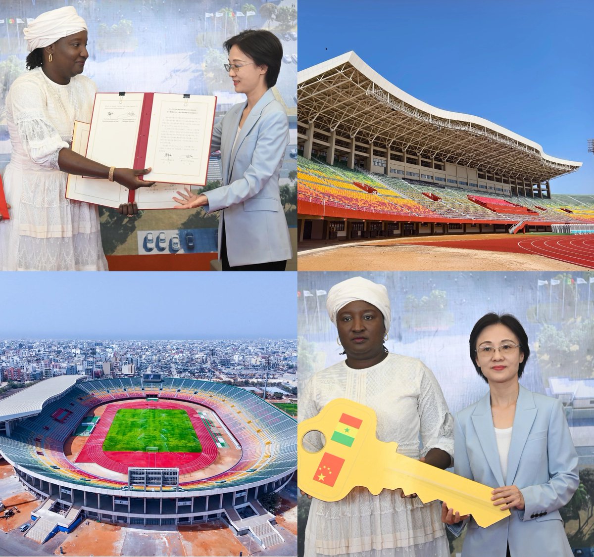Le 11 avril, le Projet d’aide de réhabilitation de 4 stades au Sénégal a été officiellement remis. La remise officielle du projet marque une nouvelle étape dans la coopération pragmatique entre la Chine et le Sénégal.