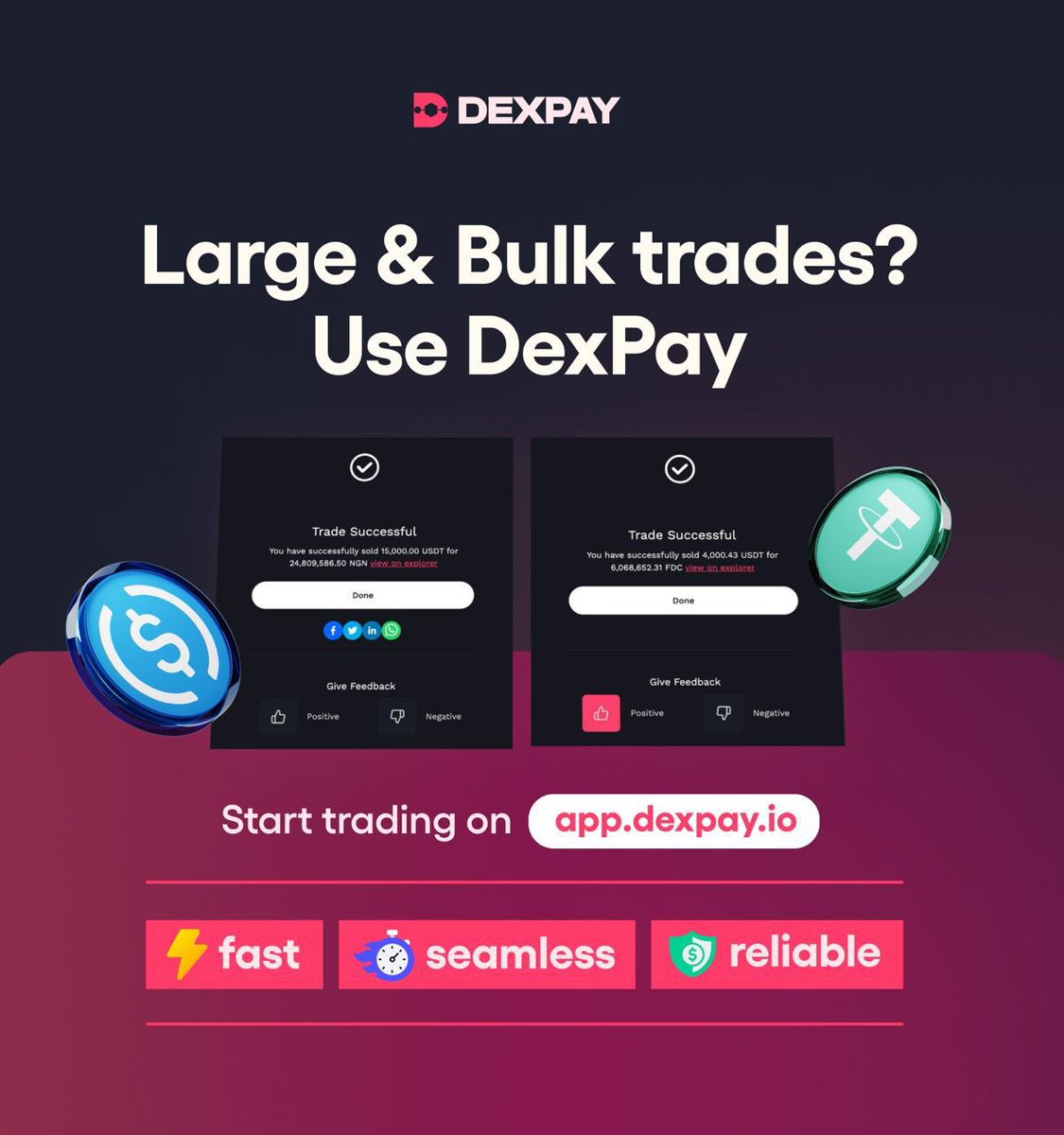 shalomdfirst's tweet photo. I'm really impressed with DexPay's merchant rates. they're incredibly competitive and stand out as the best. Their fast trade responses is also a huge plus, they're quick & efficient, I highly recommend DexPay!
#UseDexPay #P2P https://t.co/WNAjBPP1iB