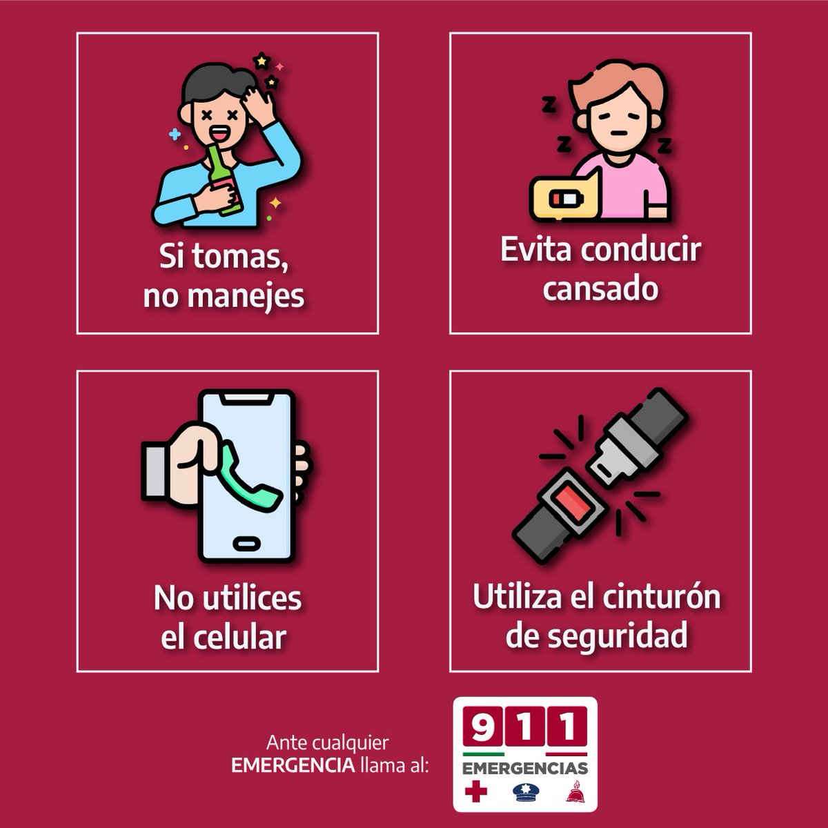 Tu seguridad es lo primero en estas vacaciones. 🚨

En caso de emergencia, llama al 9-1-1.📞