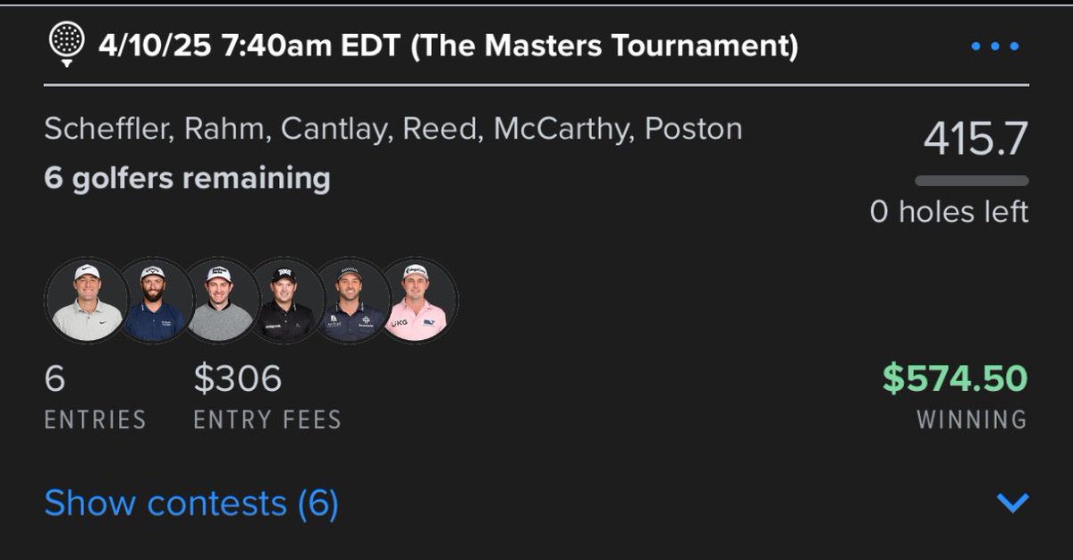DFS__Oracle's tweet image. Sunday scaries hit a little differently with The Masters and end of the NBA regular season!