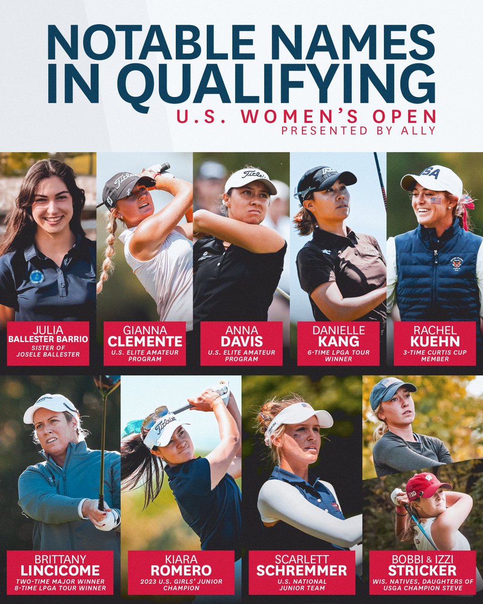 U.S. Women's Open (@uswomensopen) on Twitter photo Qualifying for the 80th U.S. Women's Open Presented by Ally:
26 qualifying sites
4 countries
16 states
Here are some notable names looking to make it to <a href="/ErinHillsGolf/">Erin Hills Golf</a>. Qualifying for the 80th U.S. Women's Open Presented by Ally:
26 qualifying sites
4 countries
16 states
Here are some notable names looking to make it to <a href="/ErinHillsGolf/">Erin Hills Golf</a>.