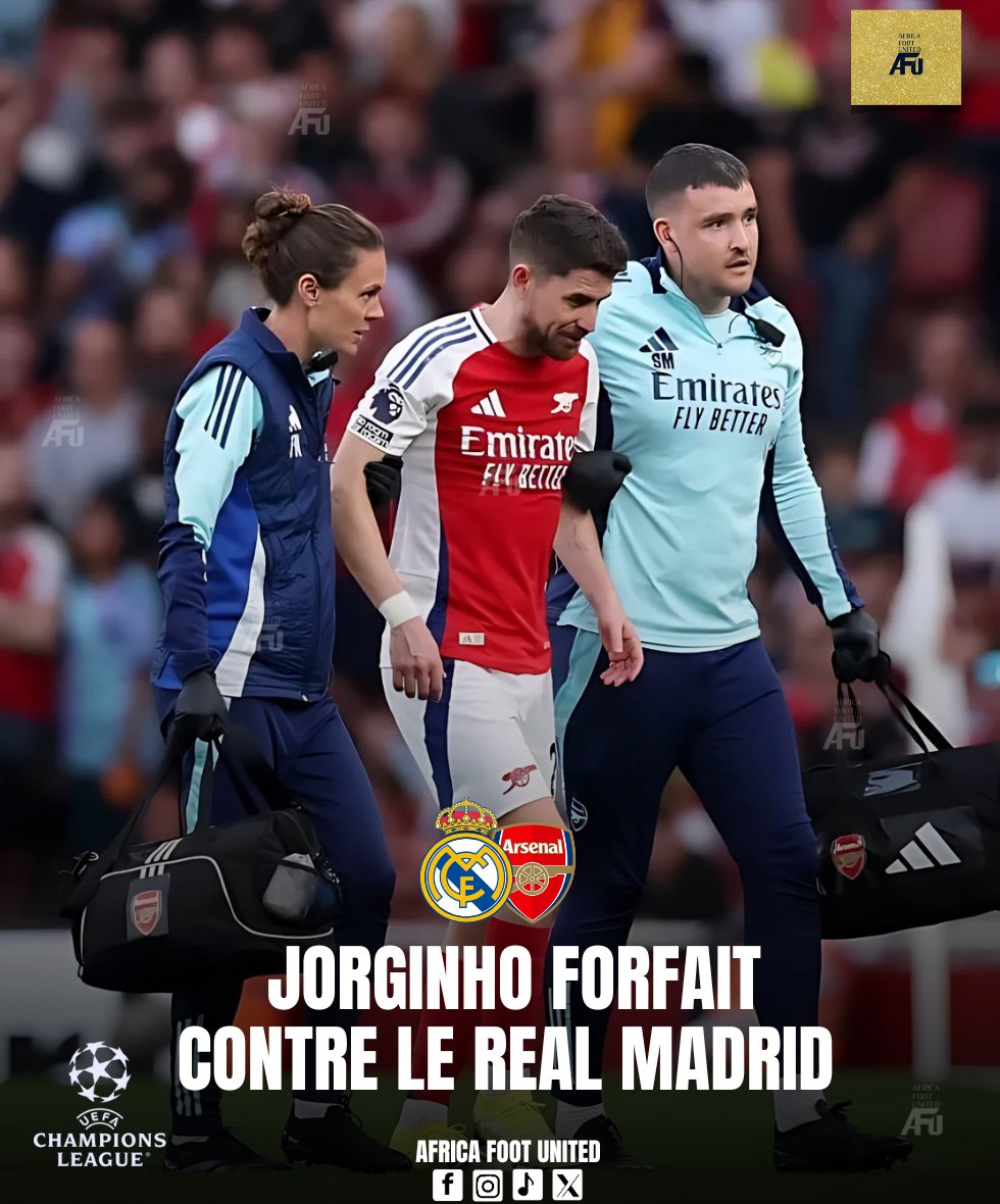 africafootutd's tweet image. #LDCCAF 🏆 #Arsenal 🔴🏴󠁧󠁢󠁥󠁮󠁧󠁿: Blessé contre #Brentford en Premier League, #Jorginho 🇮🇹 devrait rater le match des quarts de finale retour face au #RealMadrid ⚪🇪🇸⚽🔥