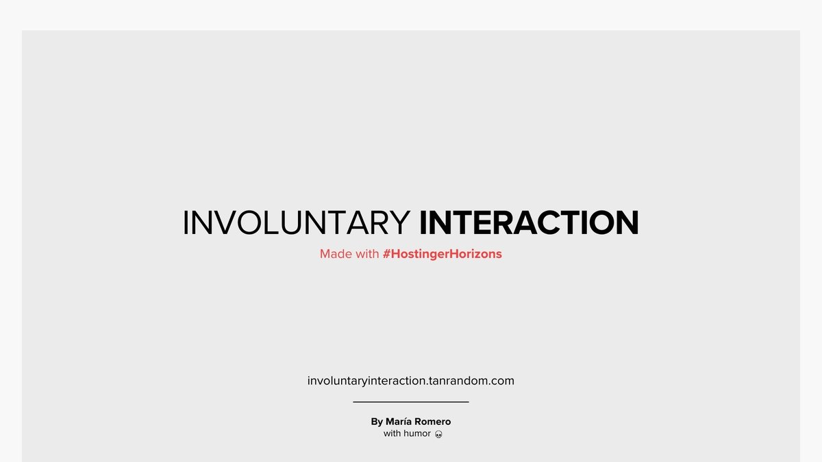 tanrandomstudio's tweet image. 💀 Involuntary Interaction
Made with #HostingerHorizons

A countdown.
A button that just won't cooperate.
You, 
the patience,  
the uncertainty...

Is it worth it? Well, there's only one way to find out.

🔗 involuntaryinteraction.tanrandom.com

@Hostinger #vibecoding