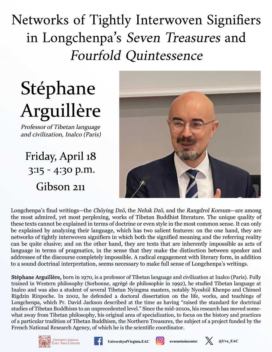Join us this Friday for an interesting discussion with Professor Arguillère on Tibetan Buddhist literature!