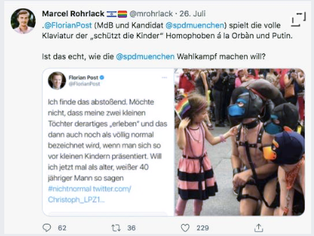 THirrlinger's tweet photo. @berlinerzeitung Präsident Orban macht es richtig! Leute, die es in Ordnung finde, wenn Kinder perverse, als Hunde verkleidete Männer "streicheln", sind meiner persönlichen Meinung nach pädophil veranlagt.  Das hat nichts mit Homophobie zu tun, sondern mit Kinderschutz! https://t.co/MuIj6aZOPM