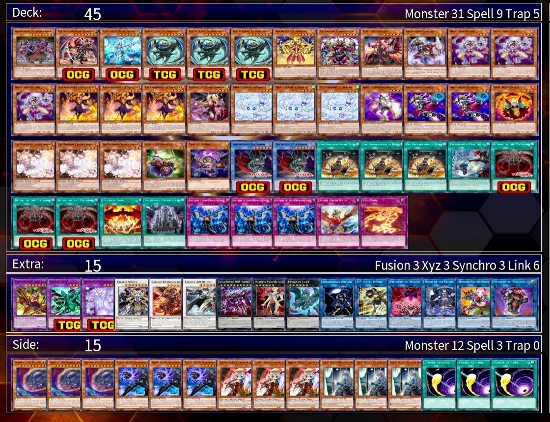 ArchfiendGuy's tweet photo. New Archfiend deck so far: https://t.co/a9cnam9S35