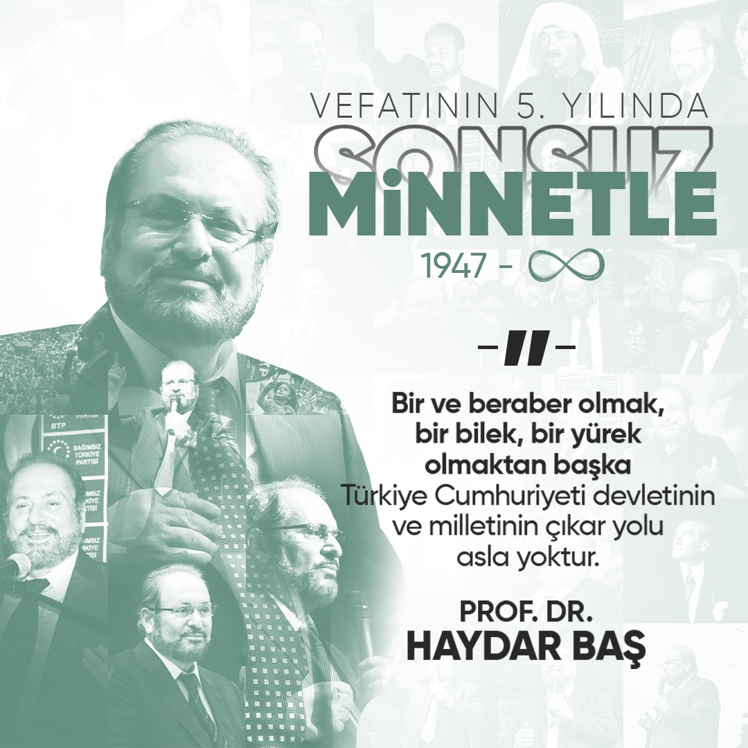 Türk milletini ayrıştıranlara inat bize bir bütün olabilmenin en kıymetli şey olduğunu öğretti.. 
Prof. Dr. Haydar Baş 🌹