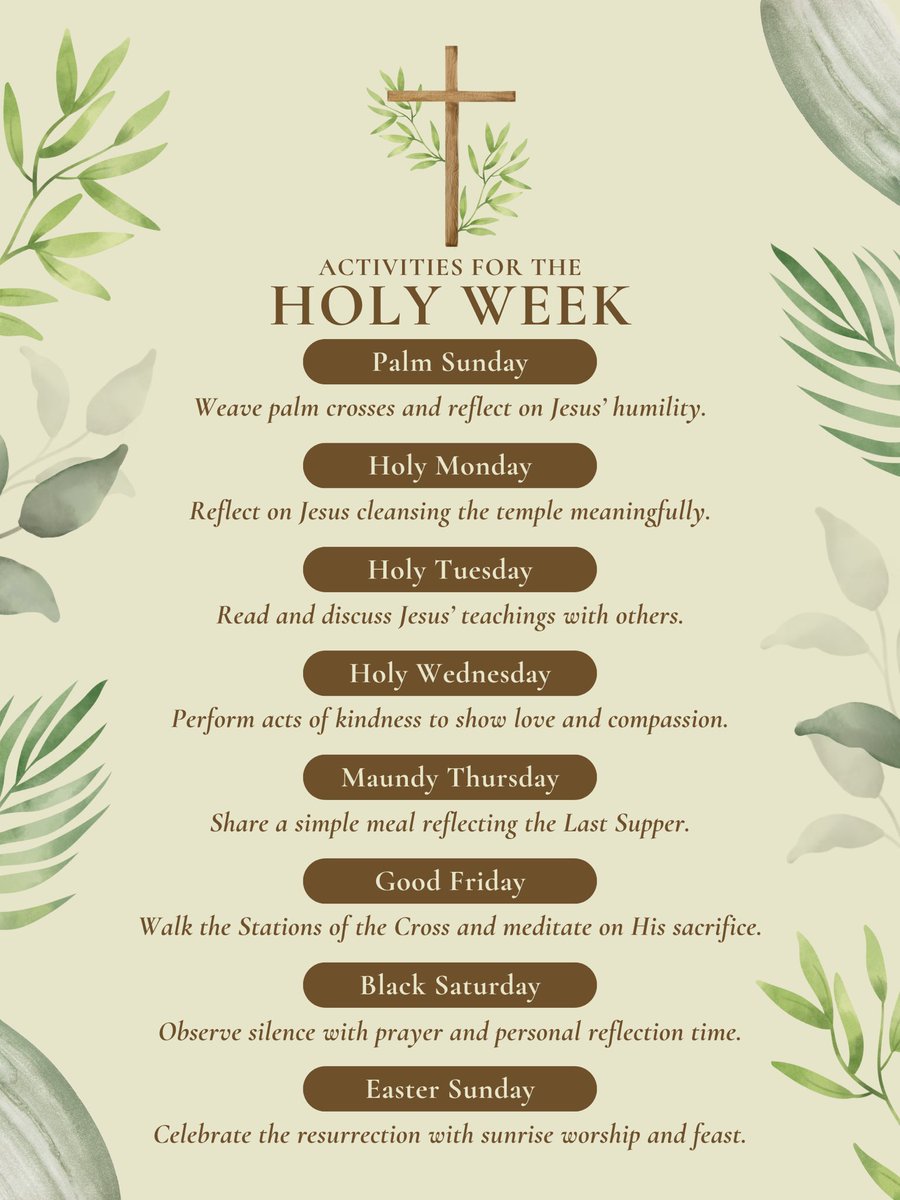 Holy Week the most sacred week of the year.