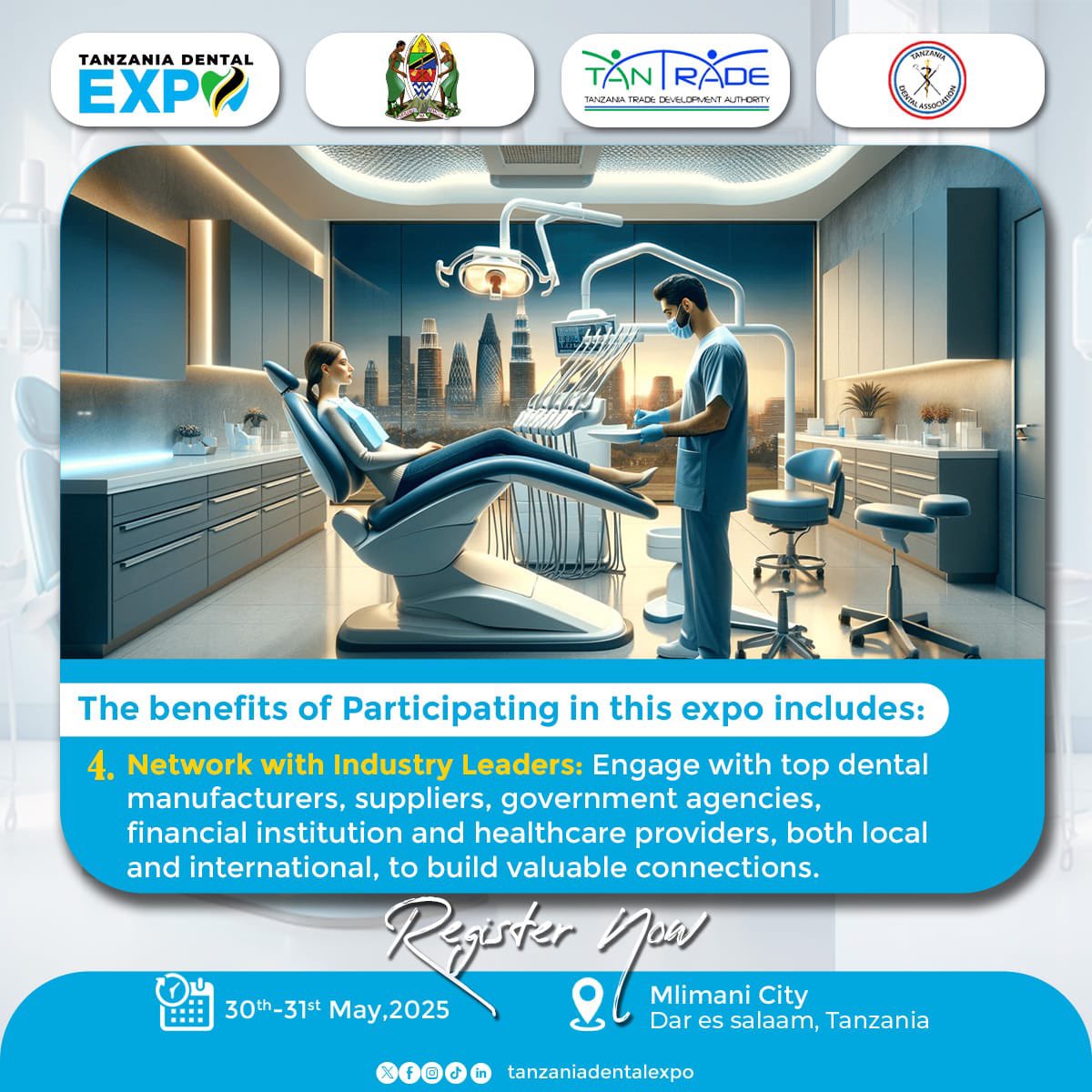 Tanzania Dental Expo (@tzdentalexpo) on Twitter photo Network with Industry Leaders: Engage with top dental manufacturers, suppliers, government agencies, financial institution and healthcare providers, both local and international, to build valuable connections.
free registration by clicking the link Below
tanzaniadentalexpo.com Network with Industry Leaders: Engage with top dental manufacturers, suppliers, government agencies, financial institution and healthcare providers, both local and international, to build valuable connections.
free registration by clicking the link Below
tanzaniadentalexpo.com