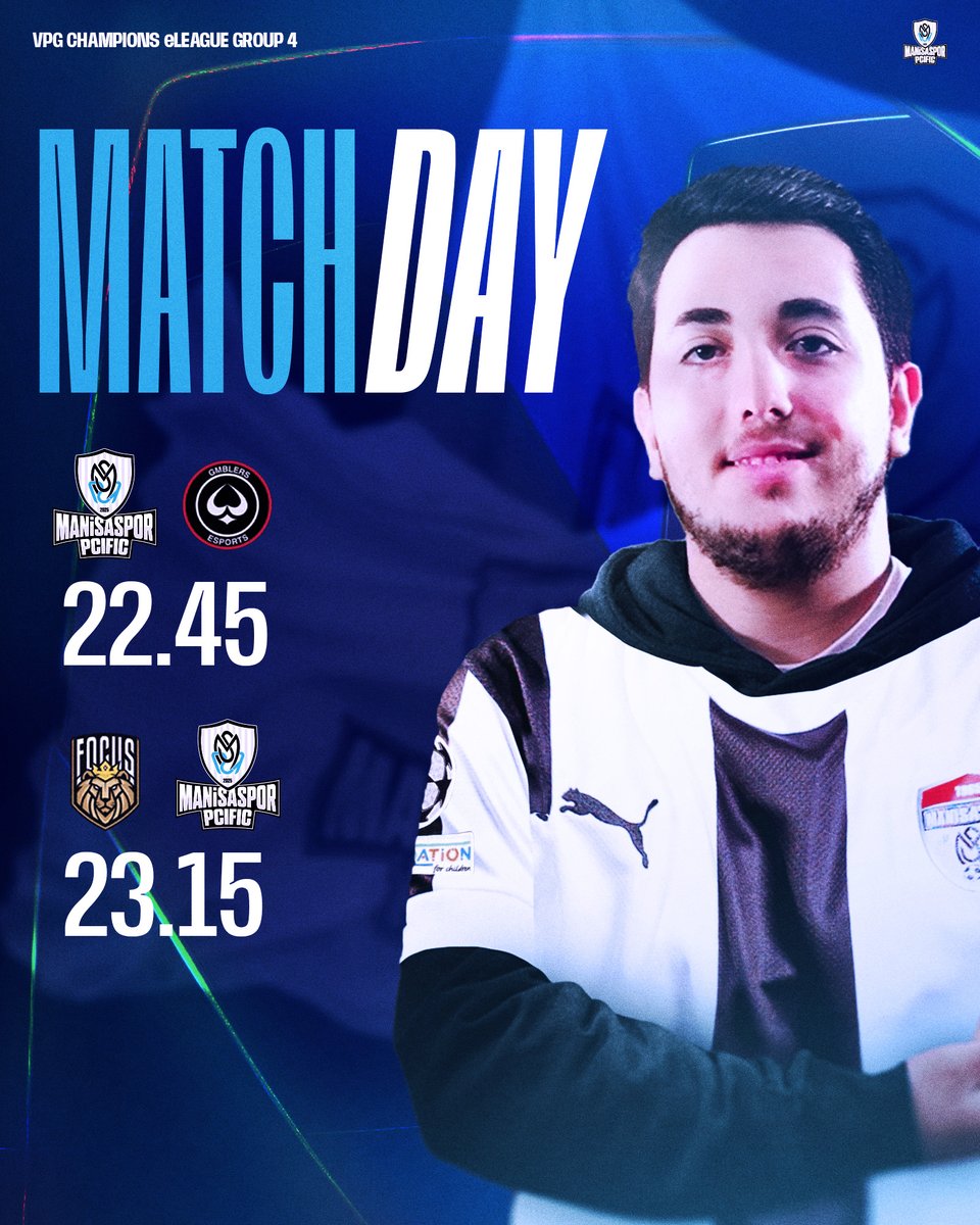 VPG Şampiyonlar Ligi başlıyor! 🔥

22.45 🆚 GMBLRS
23.15 🆚 FOCUS

Şampiyonlar liginde başarılar Manisaspor PCIFIC! 🫡 

<a href="/Manisasporresmi/">Manisaspor</a> | <a href="/manisabbsk/">Manisa Büyükşehir Belediyespor Kulübü</a> | #PCIFIC