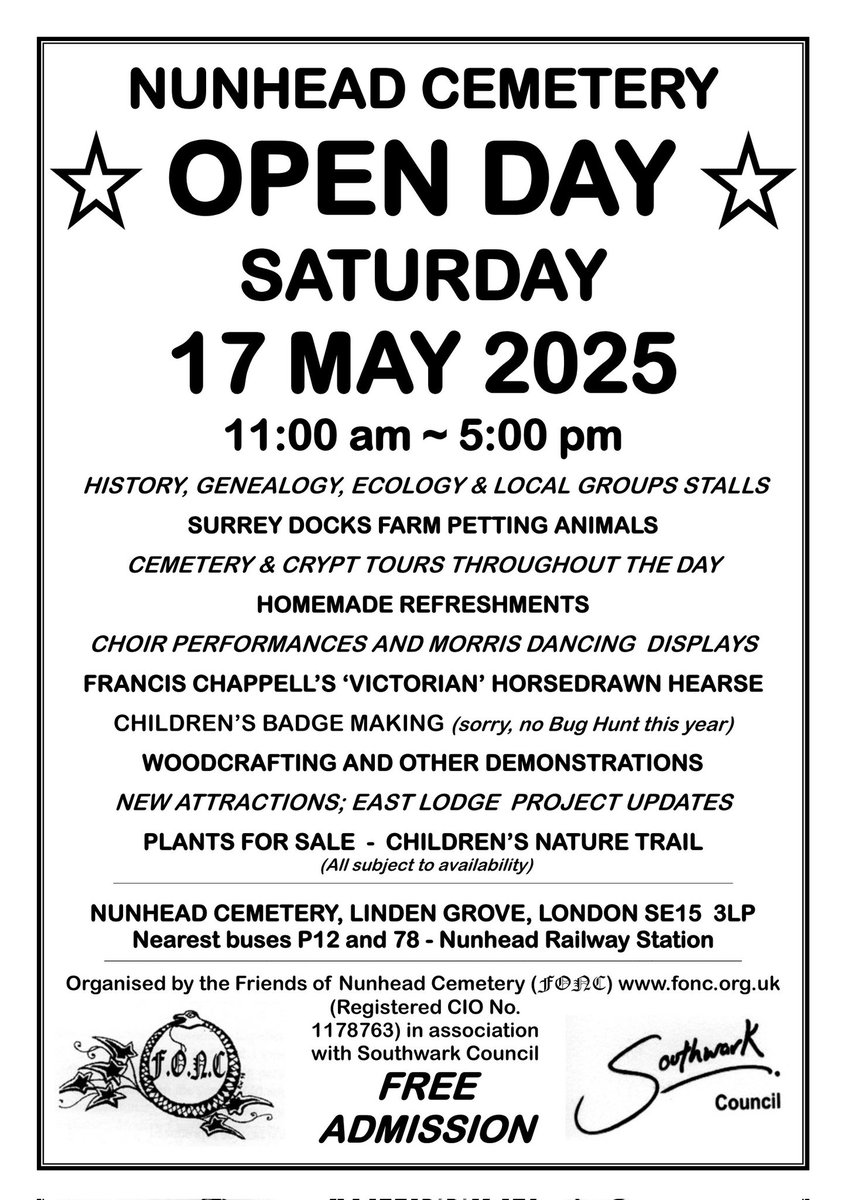 Peter D Holmes (@pdh100100) on Twitter photo It's a Nunhead Event you will not want to miss...FONC Open Day, Saturday 17th May 2025...PLS RT <a href="/NunheadDC/">Nunhead Dry Cleaners</a> <a href="/JenniferChelley/">Jennifer Quinton Chelley</a> <a href="/Hollydale_PTA/">Friends of Hollydale</a> <a href="/HollydaleSchool/">Hollydale Primary School</a> <a href="/SouthwarkYAs/">SouthwarkYA's 💙</a> <a href="/PeckhamHeritage/">Peckham Heritage</a> <a href="/PeckhamRyePark/">Peckham Rye Park</a> <a href="/Jay_Sopers/">F.C Soper Fishmonger</a> <a href="/SwkCharities/">Southwark Charities</a> <a href="/GroveCollectvSE/">Grove Collective</a> <a href="/BPF_Southwark/">Southwark Black Parents Forum</a> <a href="/MPSRTPC/">Roads & Transport MPS</a> It's a Nunhead Event you will not want to miss...FONC Open Day, Saturday 17th May 2025...PLS RT <a href="/NunheadDC/">Nunhead Dry Cleaners</a> <a href="/JenniferChelley/">Jennifer Quinton Chelley</a> <a href="/Hollydale_PTA/">Friends of Hollydale</a> <a href="/HollydaleSchool/">Hollydale Primary School</a> <a href="/SouthwarkYAs/">SouthwarkYA's 💙</a> <a href="/PeckhamHeritage/">Peckham Heritage</a> <a href="/PeckhamRyePark/">Peckham Rye Park</a> <a href="/Jay_Sopers/">F.C Soper Fishmonger</a> <a href="/SwkCharities/">Southwark Charities</a> <a href="/GroveCollectvSE/">Grove Collective</a> <a href="/BPF_Southwark/">Southwark Black Parents Forum</a> <a href="/MPSRTPC/">Roads & Transport MPS</a>