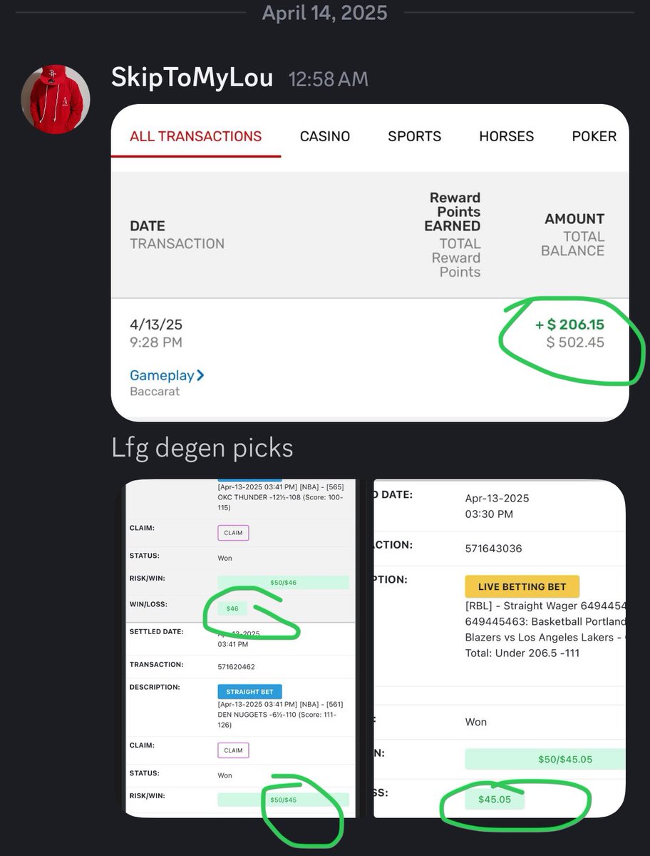 SkipToMyLou made $206 plus more on sports in 1 day with Degen Picks!!

This is only Day 2 of the:

$315 to $100,000 viral challenge.

DM for details.

✅✅✅✅✅✅✅✅✅✅✅
🔥🔥🔥🔥🔥🔥🔥🔥🔥🔥🔥

#casino #nba #PrizePicks