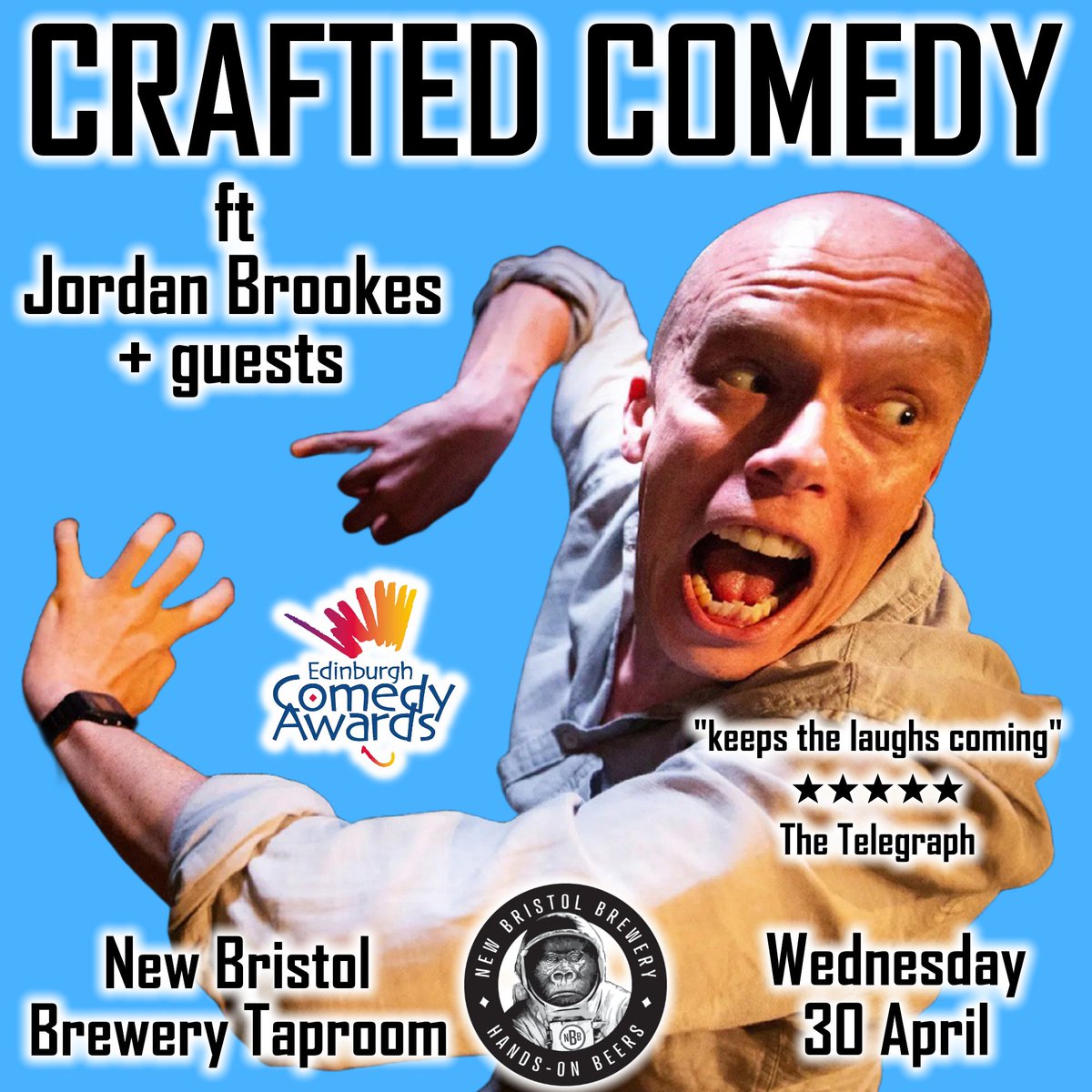 Chuckle Busters (@chucklebusters) on Twitter photo WED 30 APRIL - The first edition of Crafted Comedy comes to <a href="/NewBristol/">New Bristol Brewery</a> featuring Edinburgh Comedy Award winner Jordan Brookes! "as enthralling as ever" ★★★★ The Guardian headfirstbristol.co.uk/whats-on/new-b… WED 30 APRIL - The first edition of Crafted Comedy comes to <a href="/NewBristol/">New Bristol Brewery</a> featuring Edinburgh Comedy Award winner Jordan Brookes! "as enthralling as ever" ★★★★ The Guardian headfirstbristol.co.uk/whats-on/new-b…
