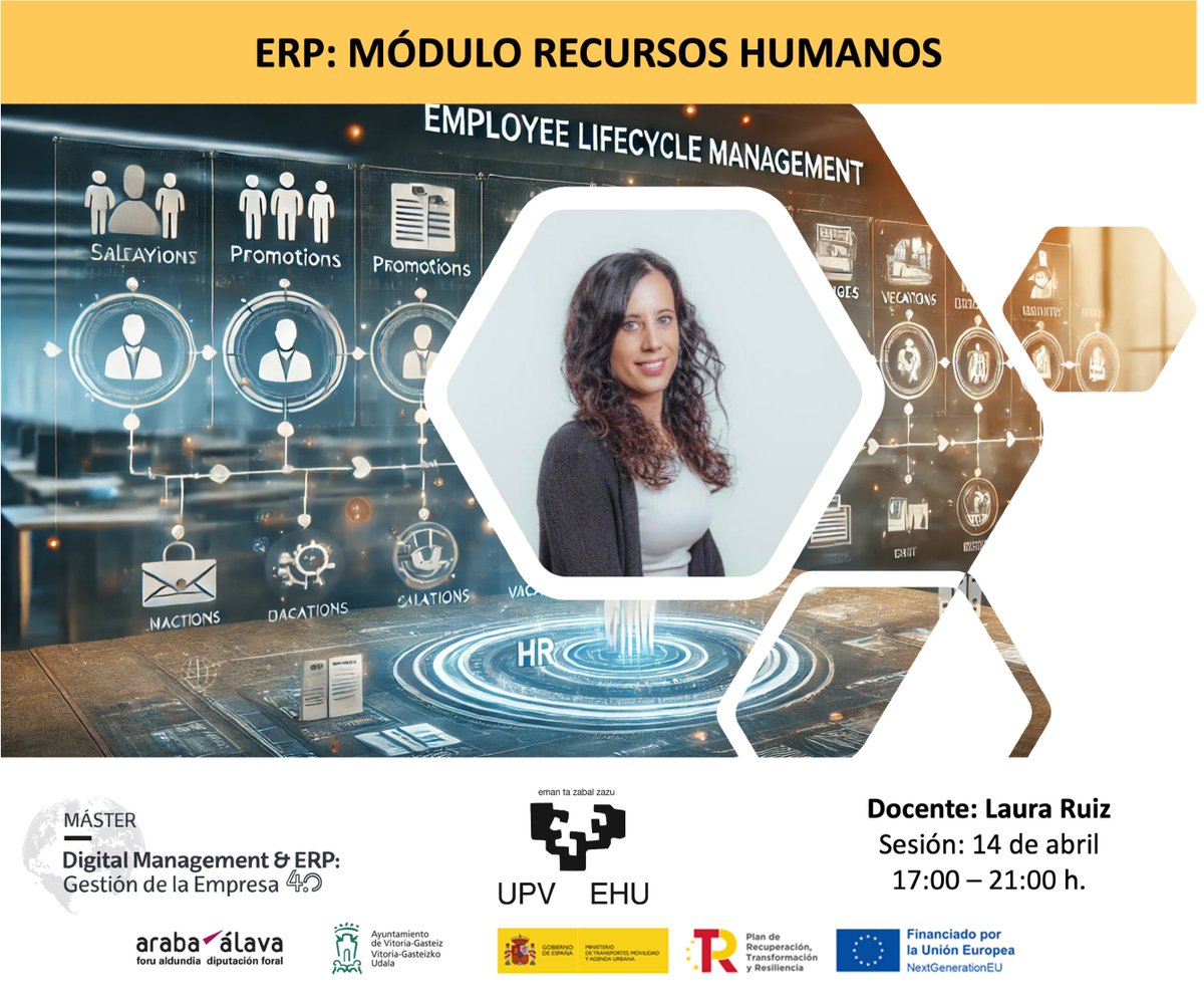 Hoy profundizamos con Laura Ruiz López de Oreka IT en el módulo PA para una gestión completa del ciclo de nómina. Nuestro alumnado aprenderá a almacenar datos, gestionar contratos y generar documentación. #ERP #SAP #RecursosHumanos #NextGenerationEU #PlandeRecuperación