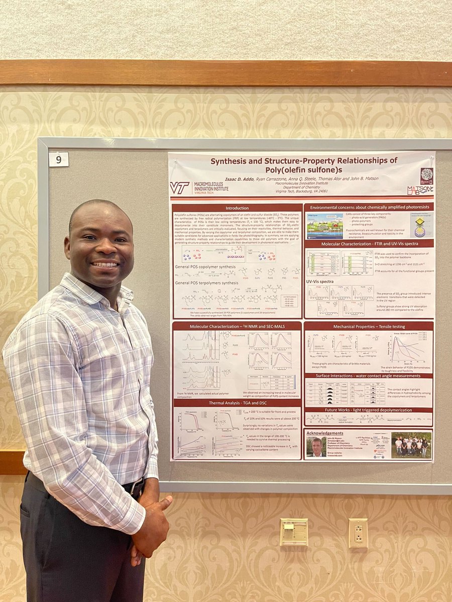 MatsonLab_VT's tweet image. Congratulations to Matson Lab PhD candidate Isaac Addo for winning the Best Poster award at the @VirginiaTechMII Technical Conference &amp;amp; Review last week! We are super proud of you Isaac!