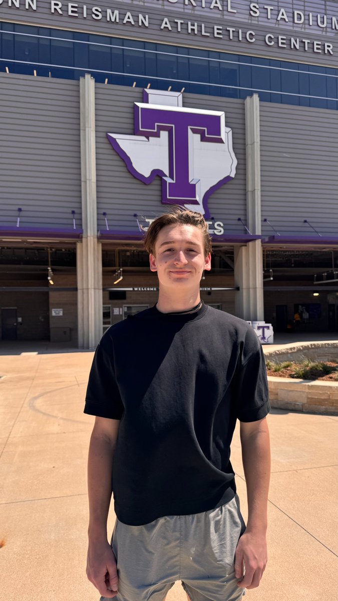 JayceLaughter's tweet photo. 🏈 Had a great time visiting @TarletonFB Spring game! The campus is amazing, and it's clear they’re investing big into all their athletic programs. Exciting things happening at Tarleton! 💜🤠 Thanks for the invite @CoachDJWagner. @OberkromKicking @CHSChargerFB @coach_wwright https://t.co/ZvBz7HKrTk