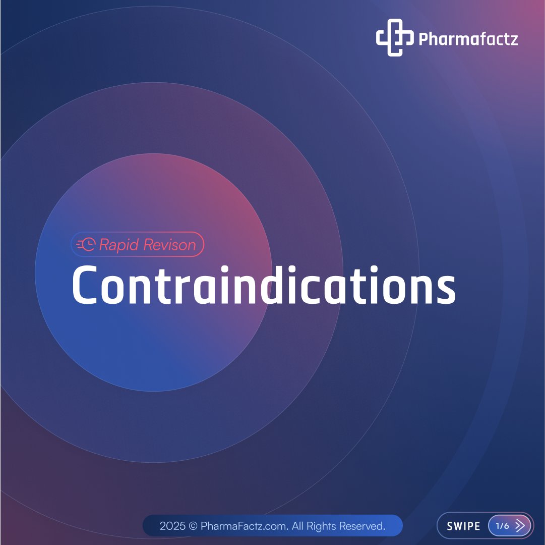 (1/6) 50 Contraindications you need to know👇