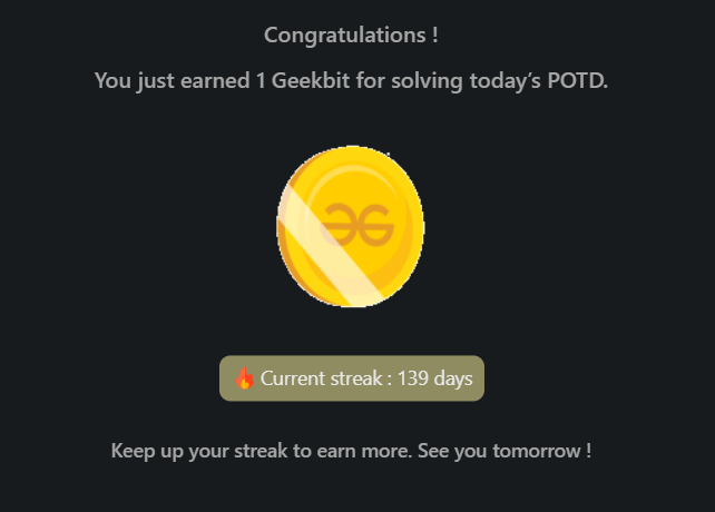 Mayank_kumar111's tweet photo. Day 151: Progress in programming built one small step at a time. With every bug squashed every concept.

@geeksforgeeks

#geekstreak2024 #dsa #learntocode #learndsa #160daysofcode #gfg #geeksforgeeks #CodingChallenge #162DaysOfCode #gfg160 #Day151 #CodeMastery #CodeExploration https://t.co/xBDnLB0iM3
