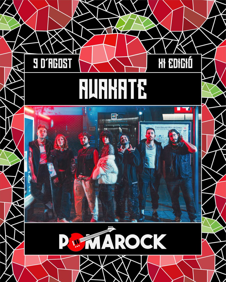 🍎🎸 AWAKATE 🎸🍎

Awakate vindrà a Agres a presentar el disc "CULPABLE" on fusionen rap, música llatina i electrònica des de Múrcia 🔥🤟🏻

🎟️ Entrades a la venda al nostre perfil, corre que les 100 primeres estan volaaant ✈️

#PomaRock2025 #Awakate #Festival