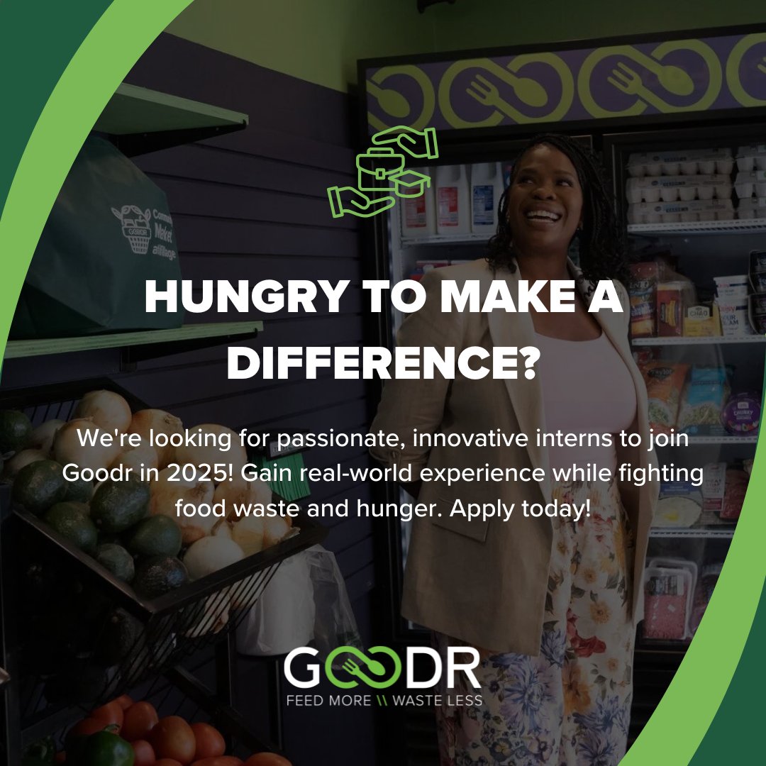 Hungry to make a difference? 🌱

Join Goodr as a 2025 summer intern and gain hands-on experience fighting food waste + hunger. Apply now and be part of real impact.
🔗 ow.ly/trRZ50VA0Z1