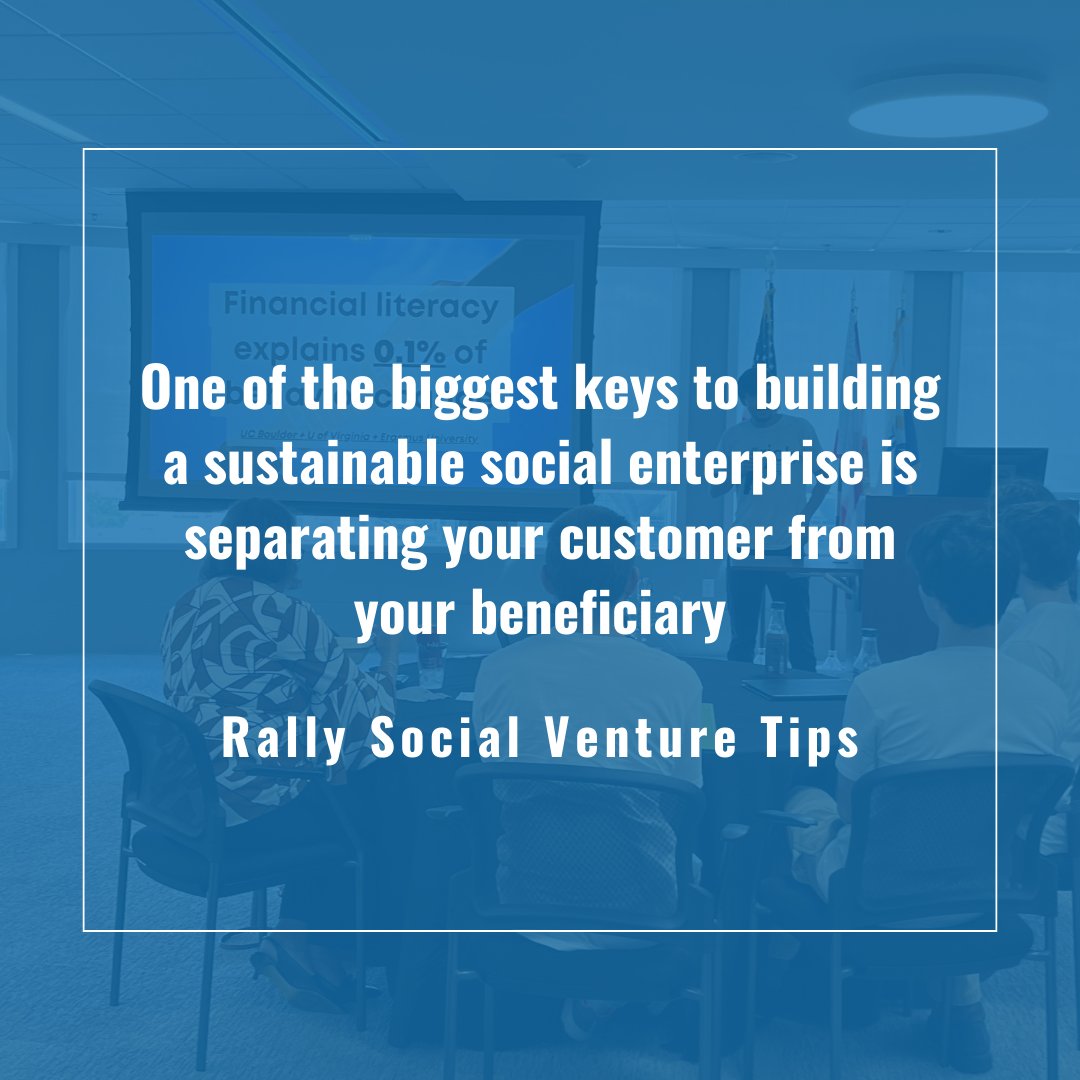 [Social Venture Tip From Our Team]
One of the biggest keys to building a sustainable social enterprise is separating your customer from your beneficiary. 🔑