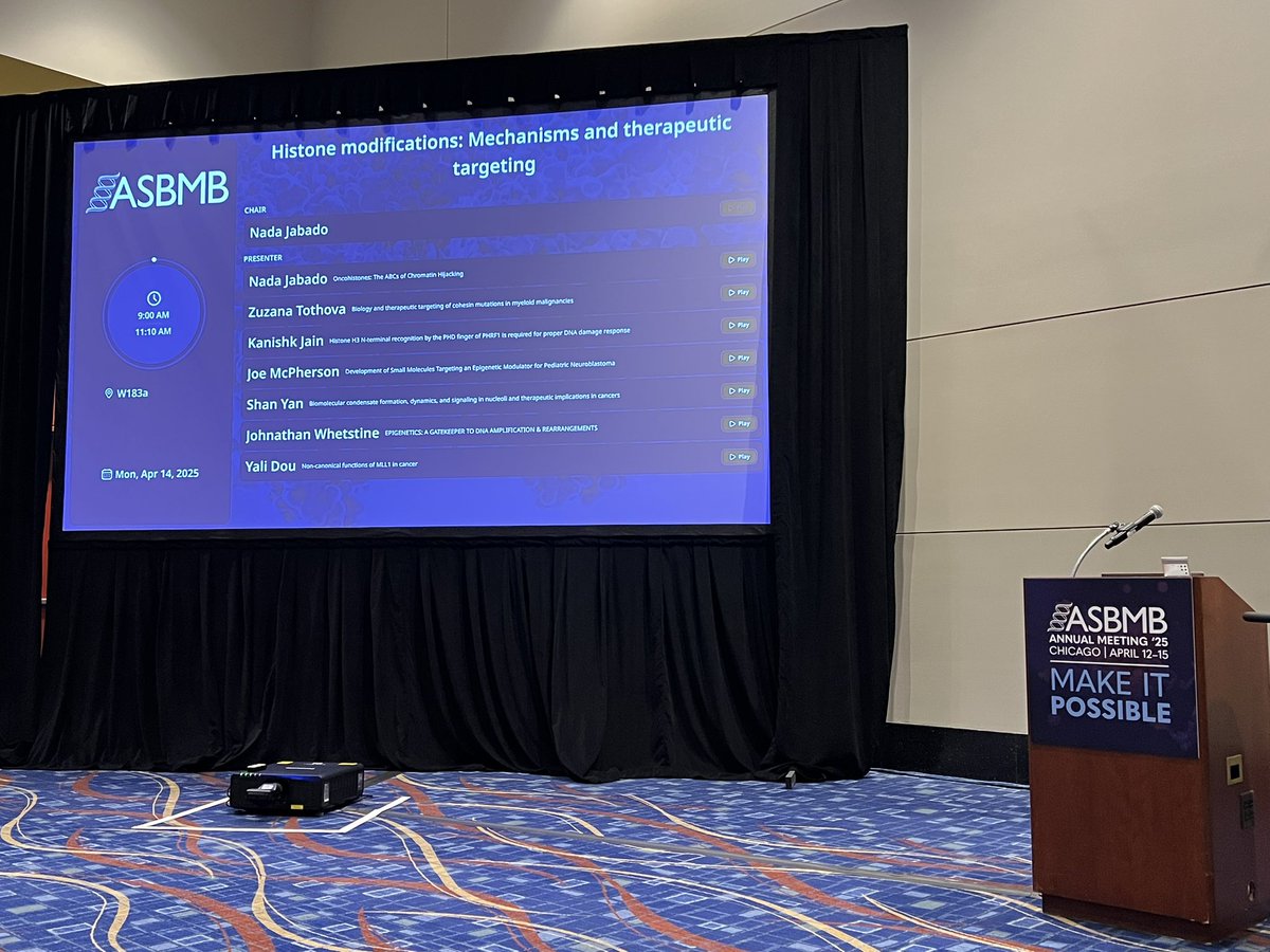 ShanYanLab's tweet image. Ready for the session of Histone modifications mechanisms and therapeutic targeting @ASBMB annual meeting