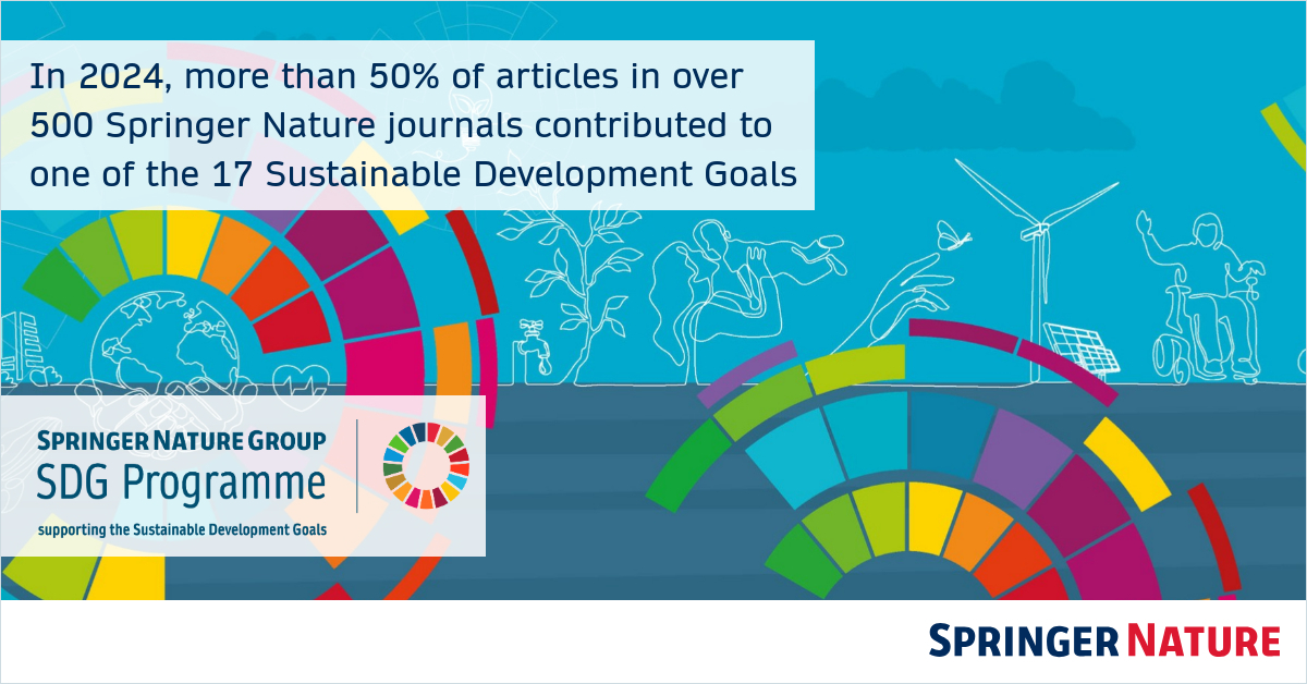 Did you know that over half of the articles published in over 500 of our journals in 2024 were focused on one or more of the 17 Sustainable Development Goals (SDGs)? Our commitment to the SDGs is reflected in our dedicated SDG programme: go.sn.pub/kksvw7
